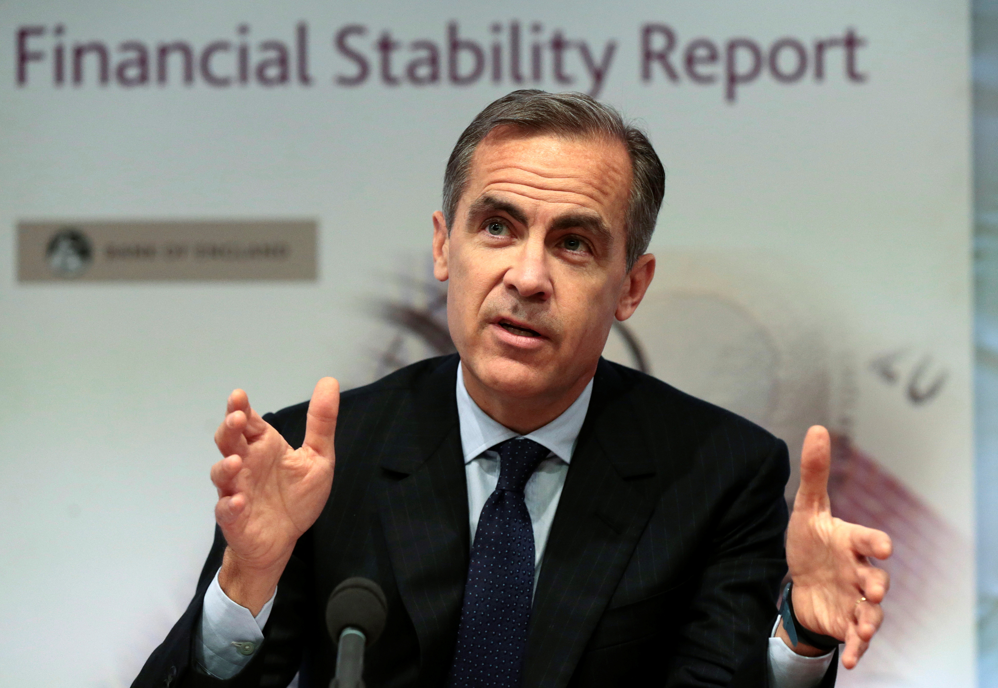 Bank of England governor Carney speaks during a news conference at the Bank of England in London
