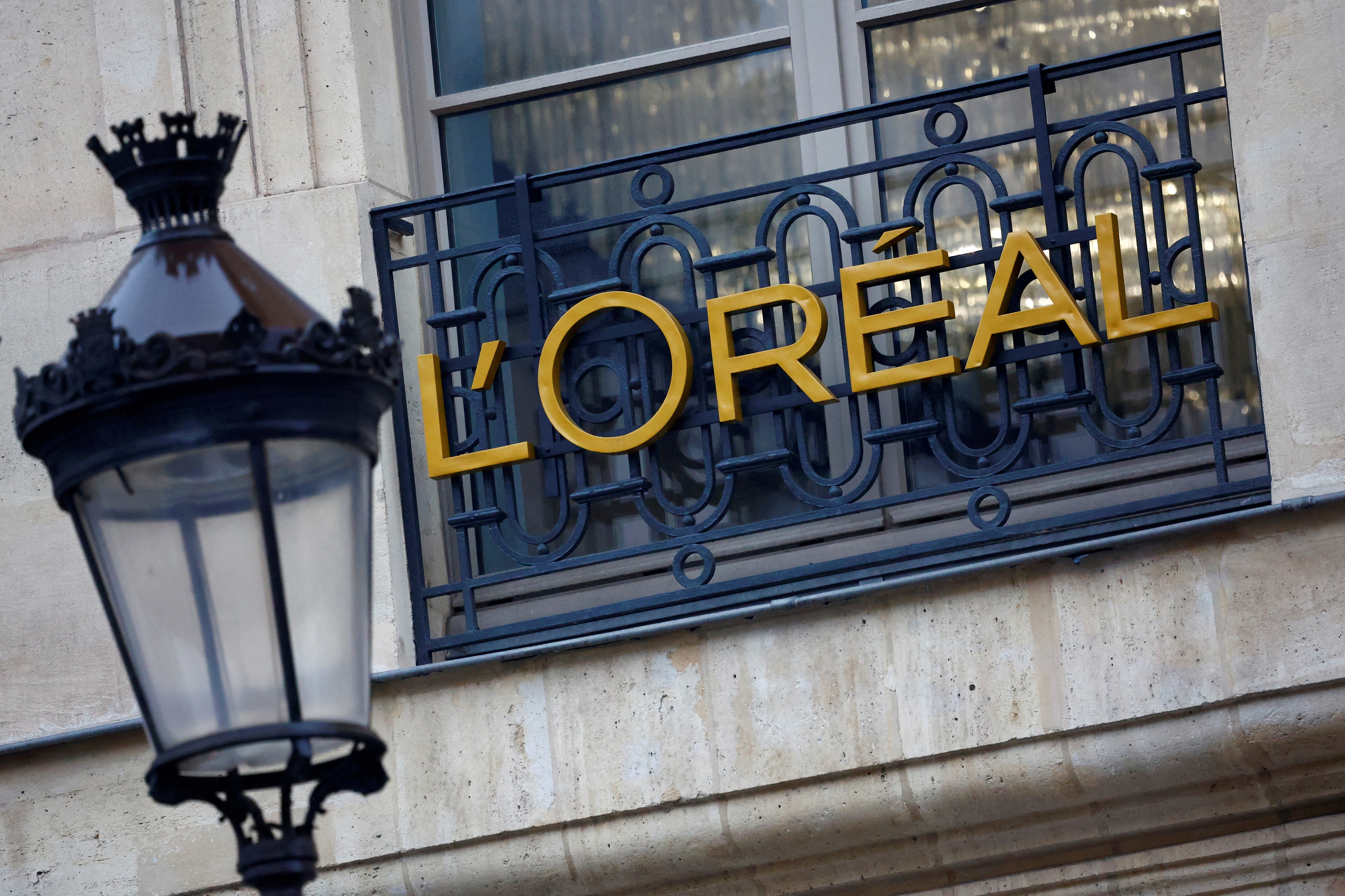 The logo of French cosmetics group L'Oreal in Paris