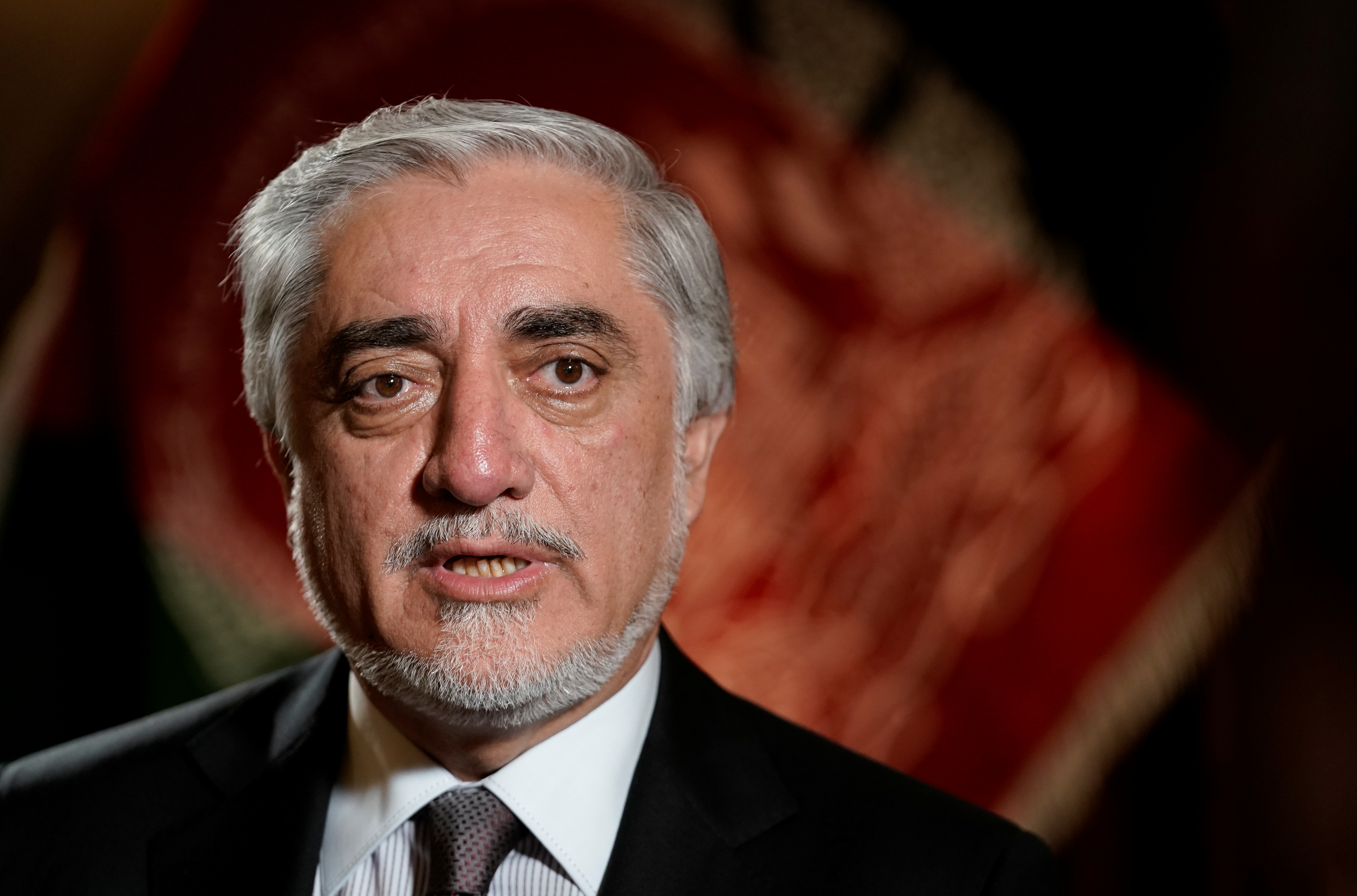 Chairman of Afghanistan's High Council for National Reconciliation Abdullah Abdullah speaks during an interview with Reuters at the Willard Hotel