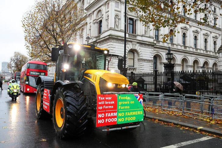 Farmers protest against the government's agricultural policies, in London