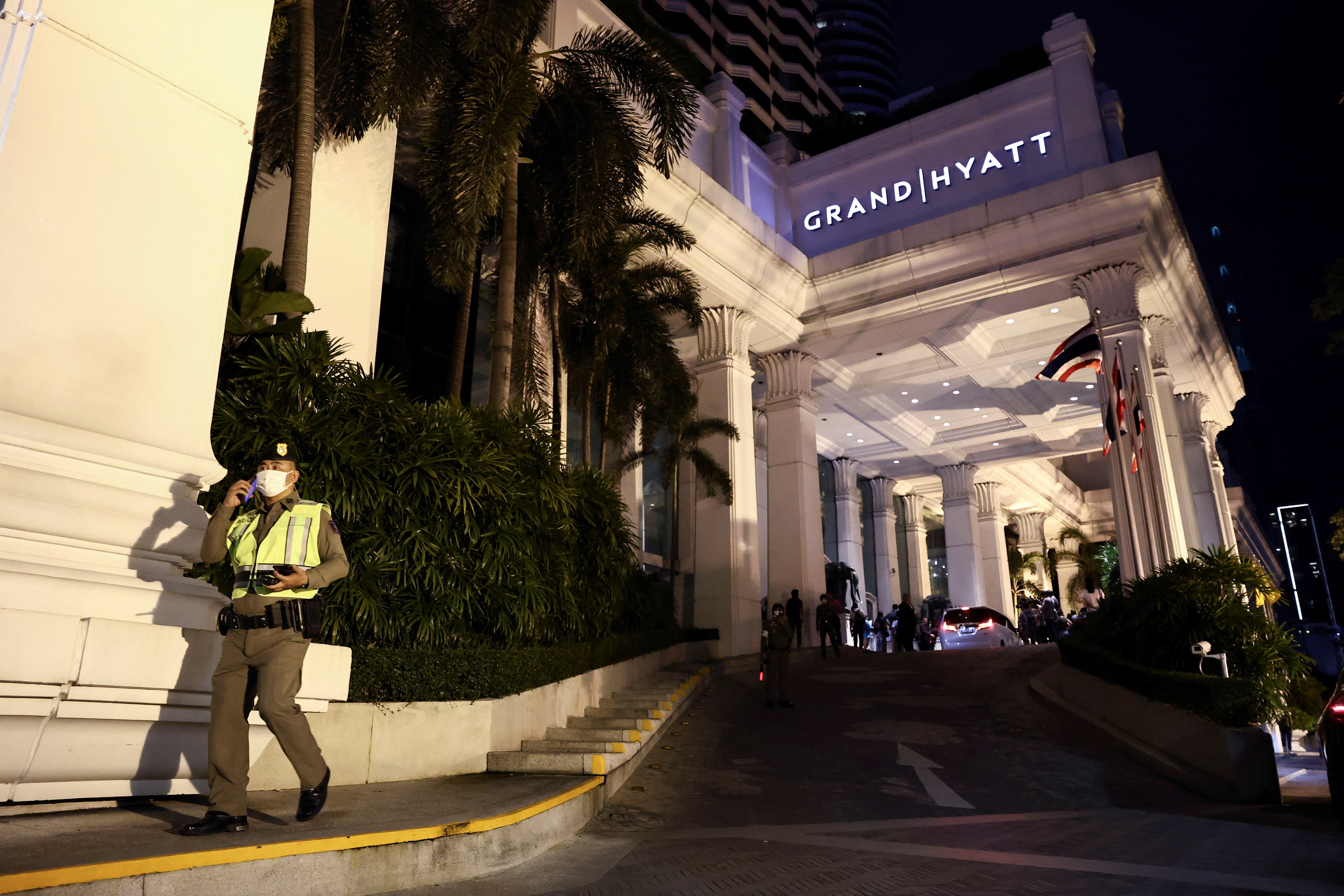 A general view of Grand Hyatt Erawan hotel, which believed that at least 6 people have been reported dead, in Bangkok