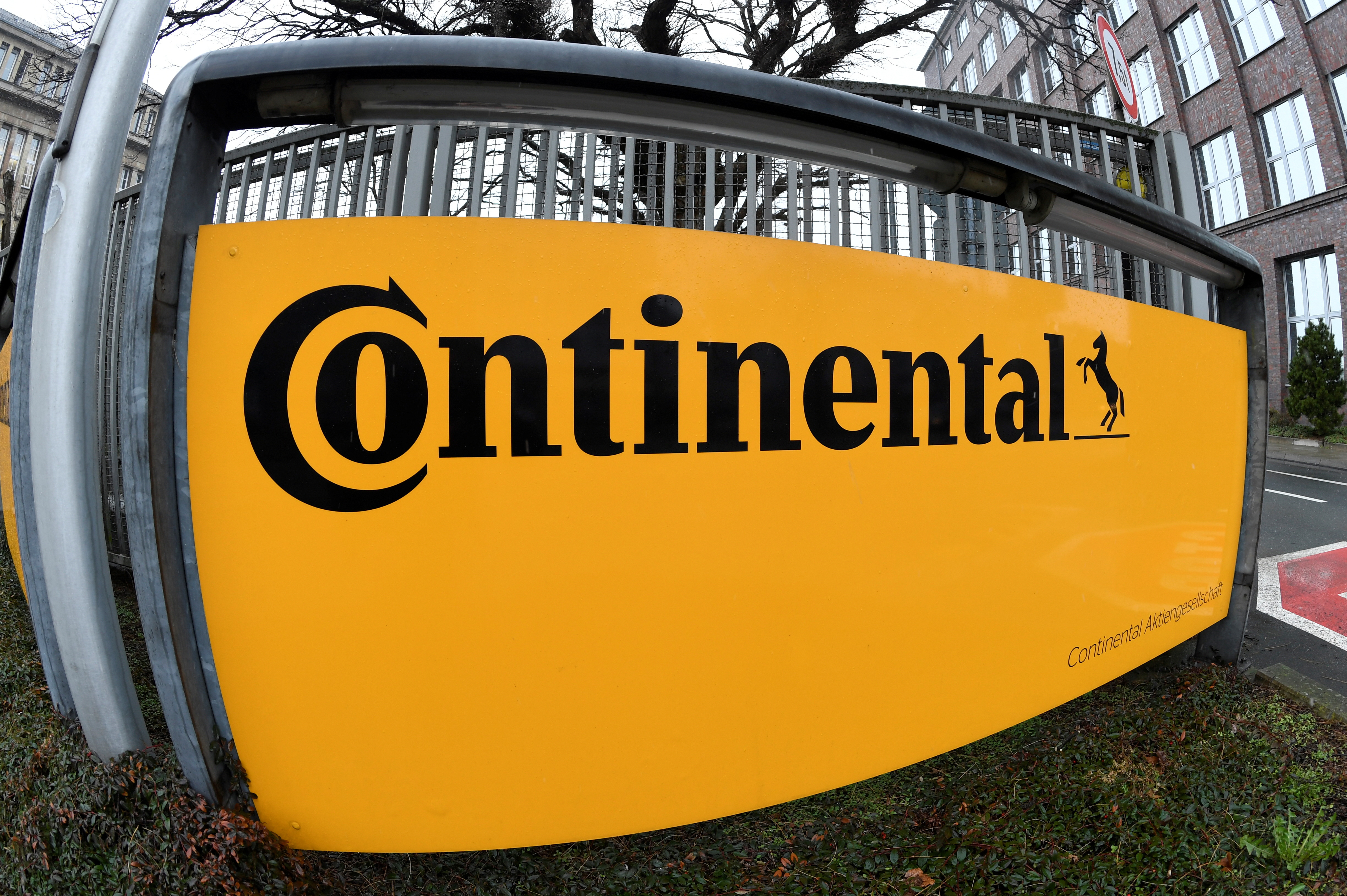 Logo of German tyre company Continental is pictured before the annual news conference in Hanover