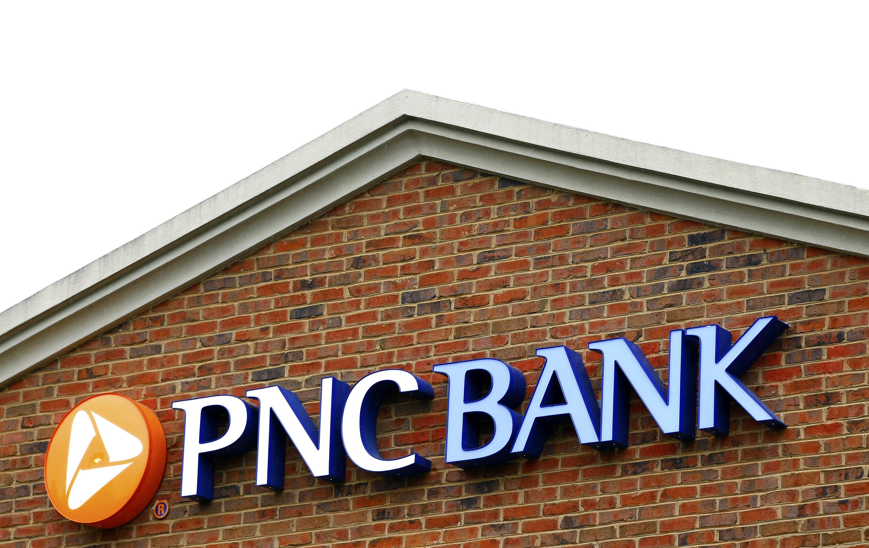 The logo above a PNC Bank is shown in Charlotte