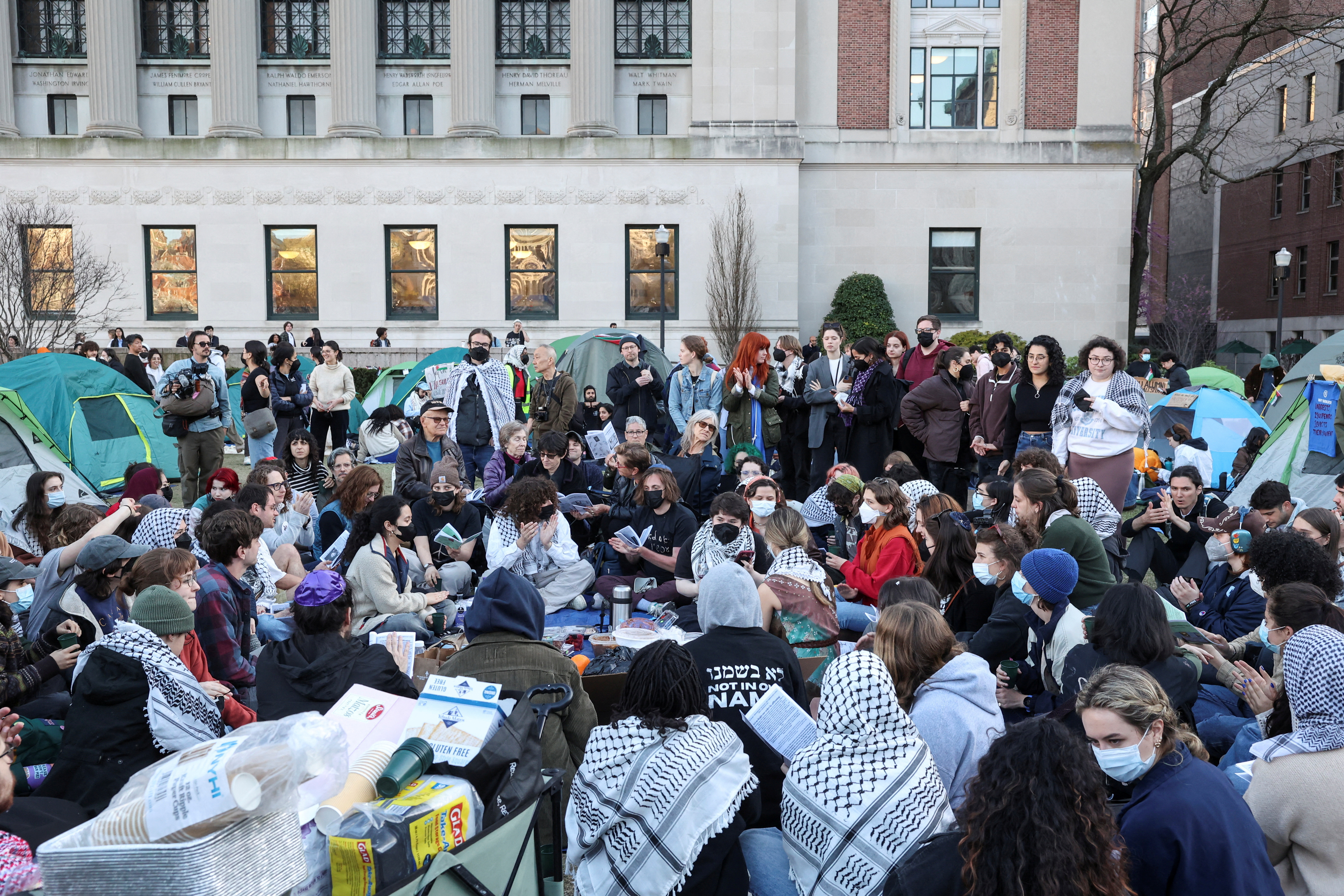 Protests continue at Columbia University in New York during the ongoing conflict between Israel and the Palestinian Islamist group Hamas