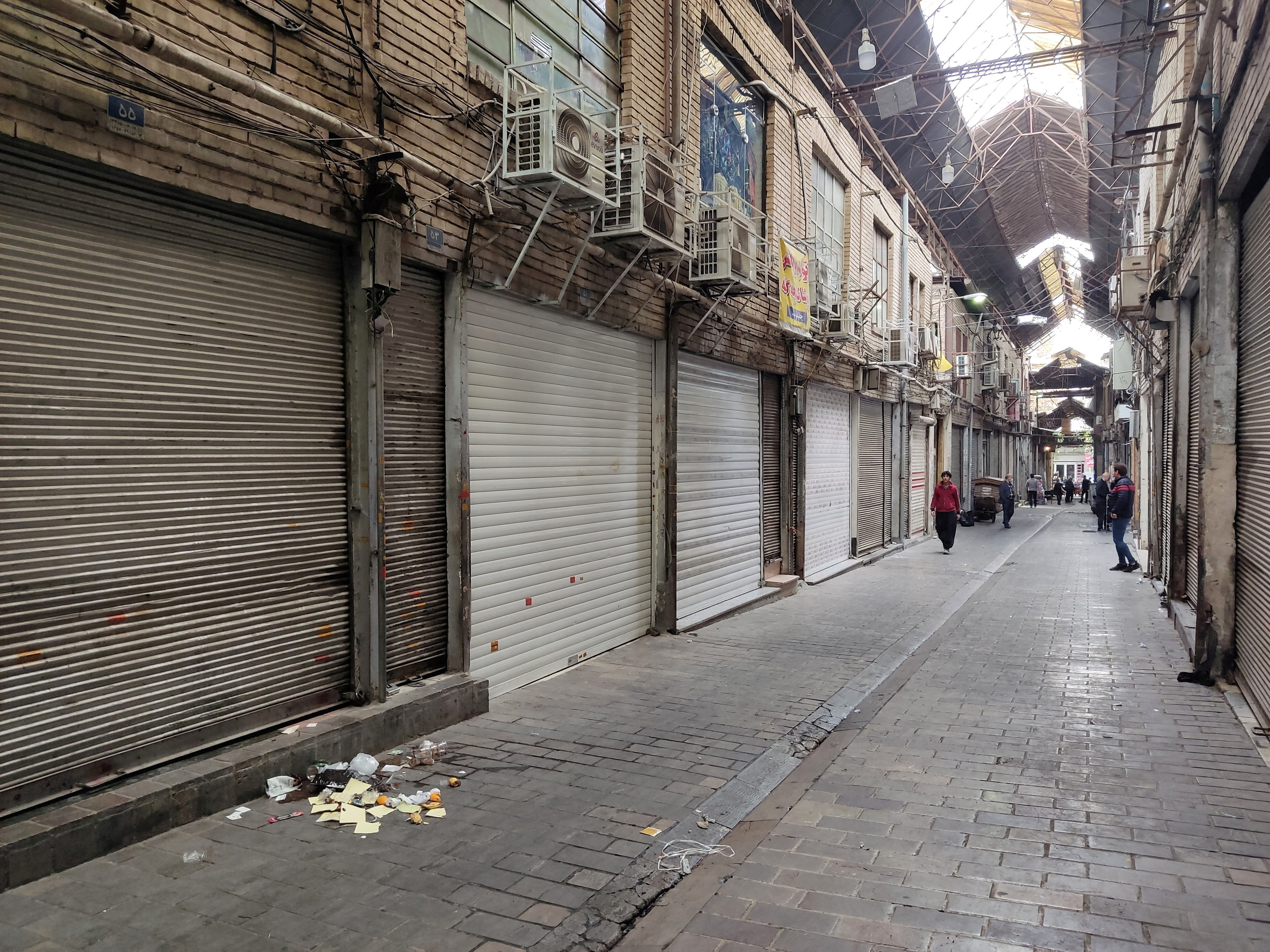 Shops are closed following the recent riots and the call of protesters to close the markets, in Tehran