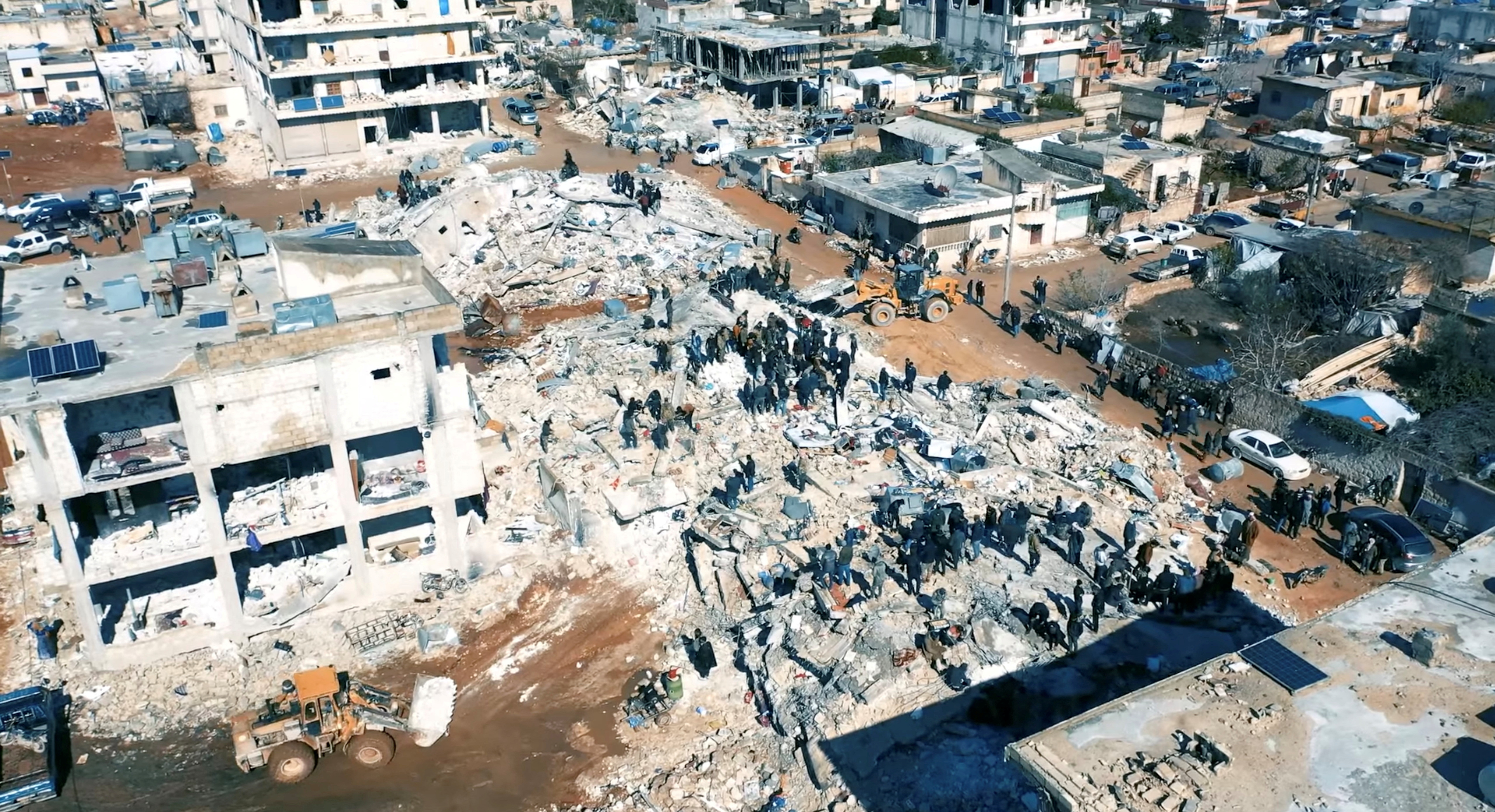 Aftermath of an earthquake in Aleppo