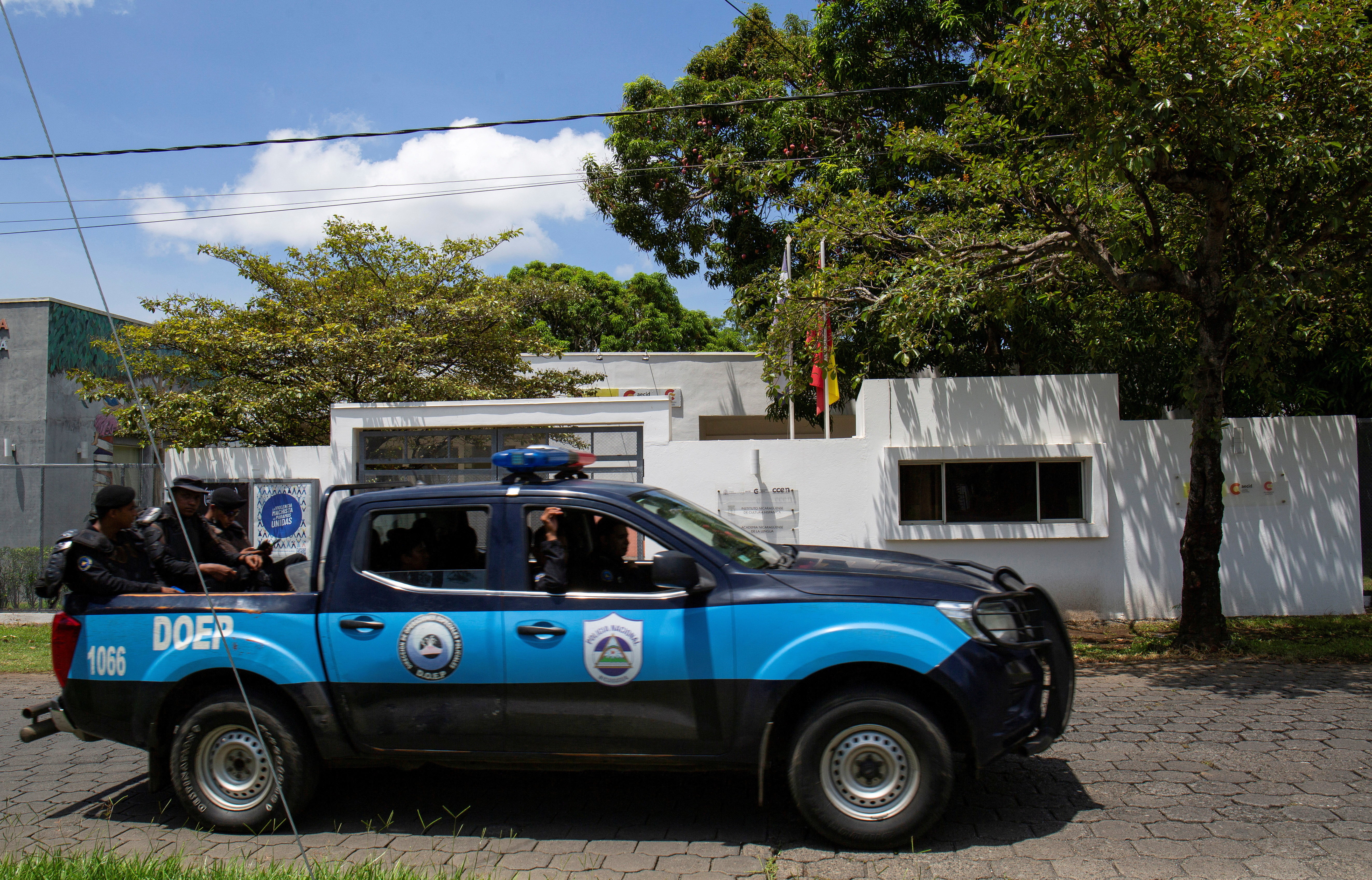 Nicaraguan Academy of Language is seen closed in Managua