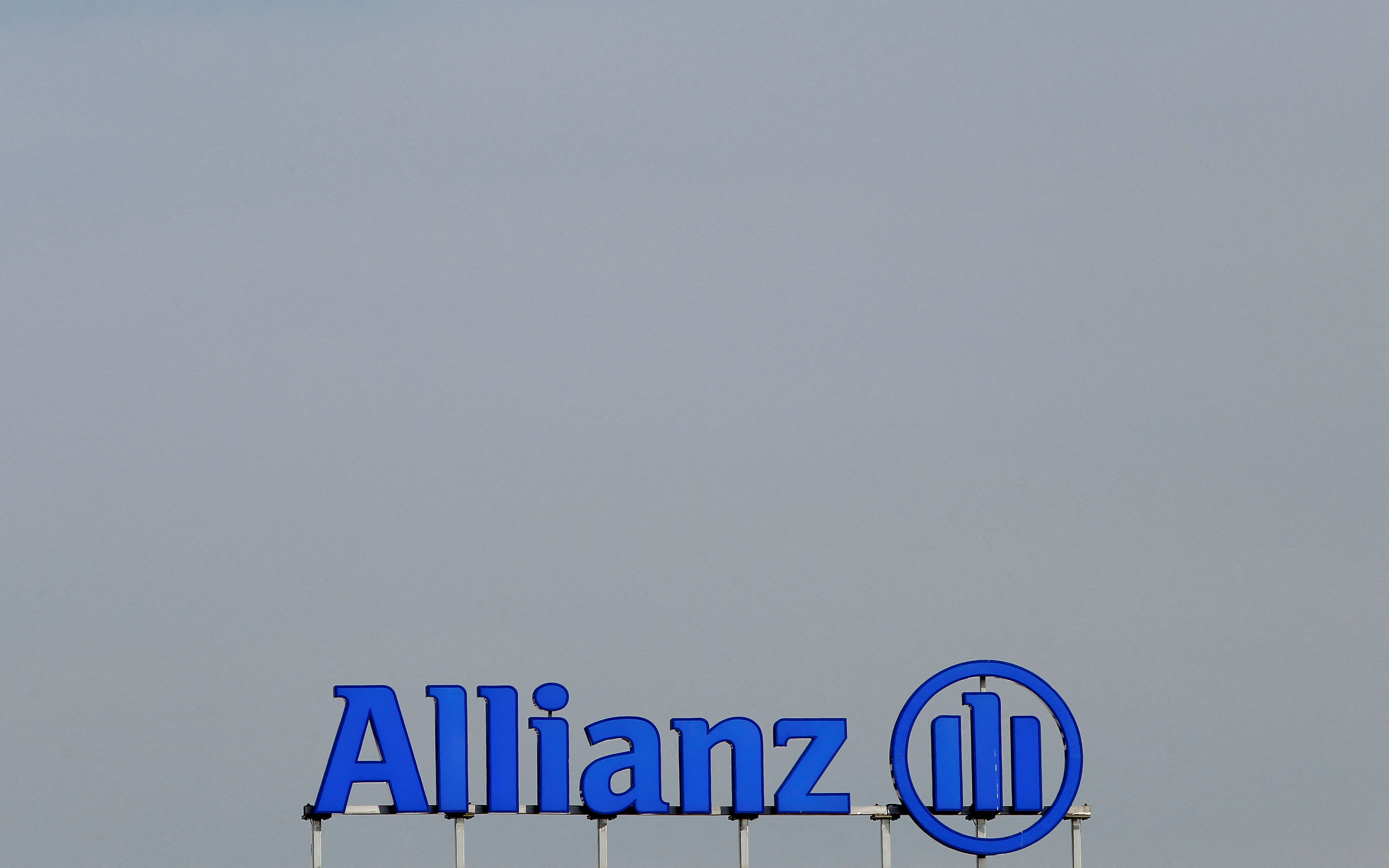 The logo of Europe's biggest insurer Allianz SE is pictured at their headquarters in Unterfoehring, near Munich