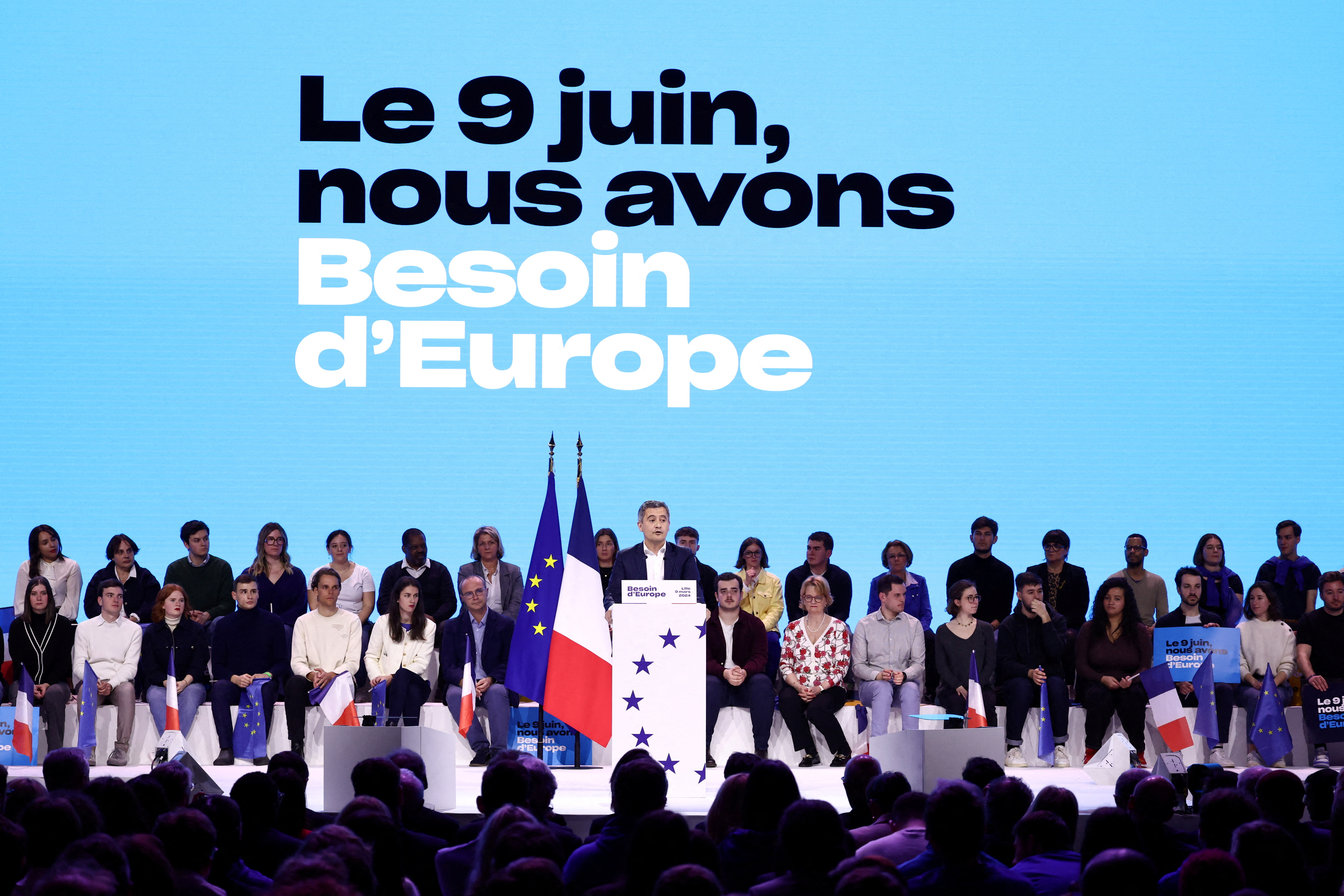"Besoin d'Europe" political rally to launch the campaign of the French presidential majority for the European elections, in Lille