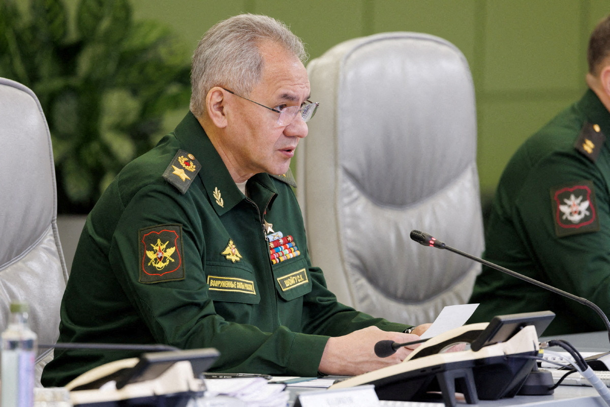 Russian Defence Minister Shoigu chairs a meeting in Moscow