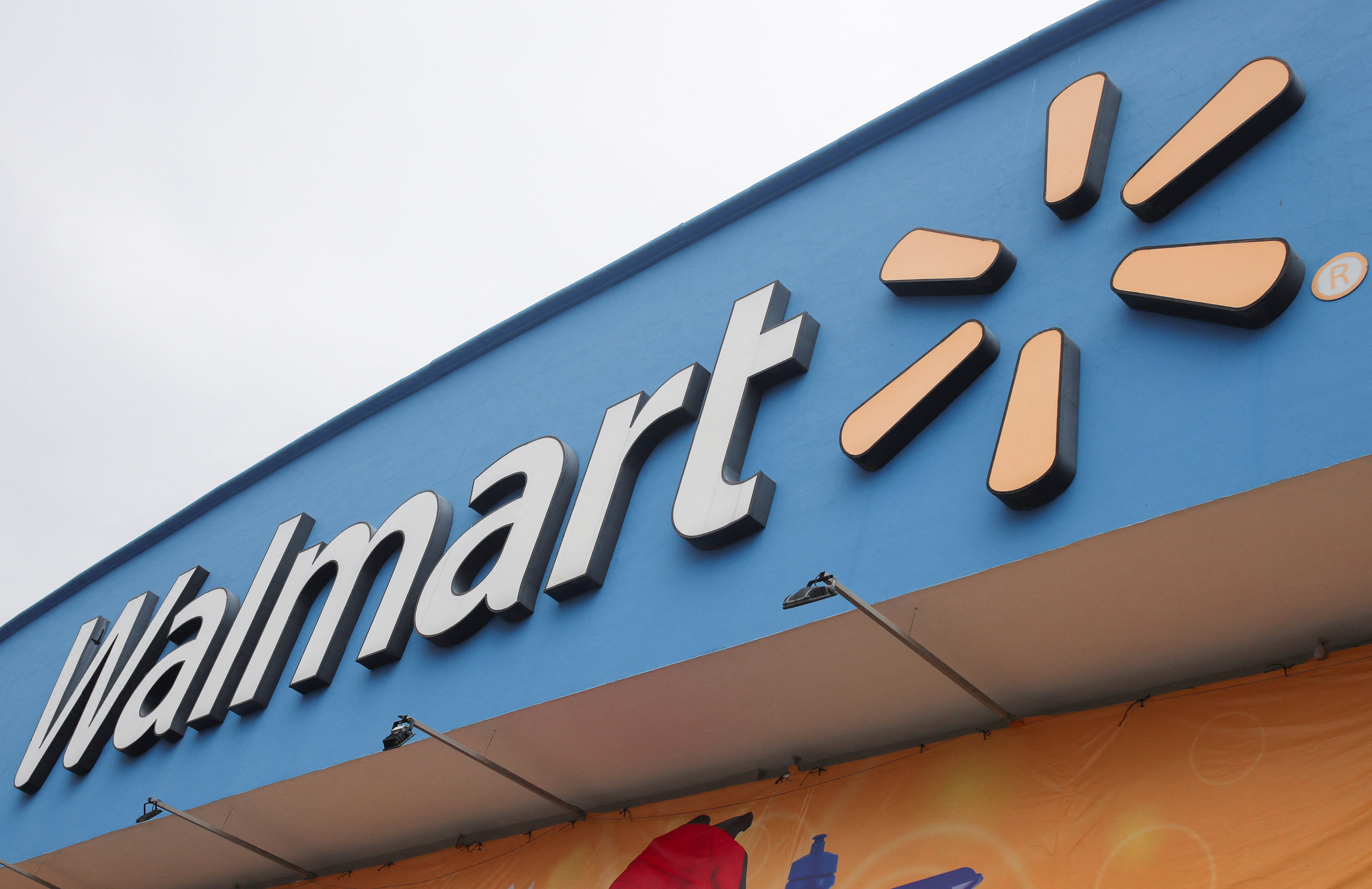 Logo of Walmart is pictured outside a store in Mexico City