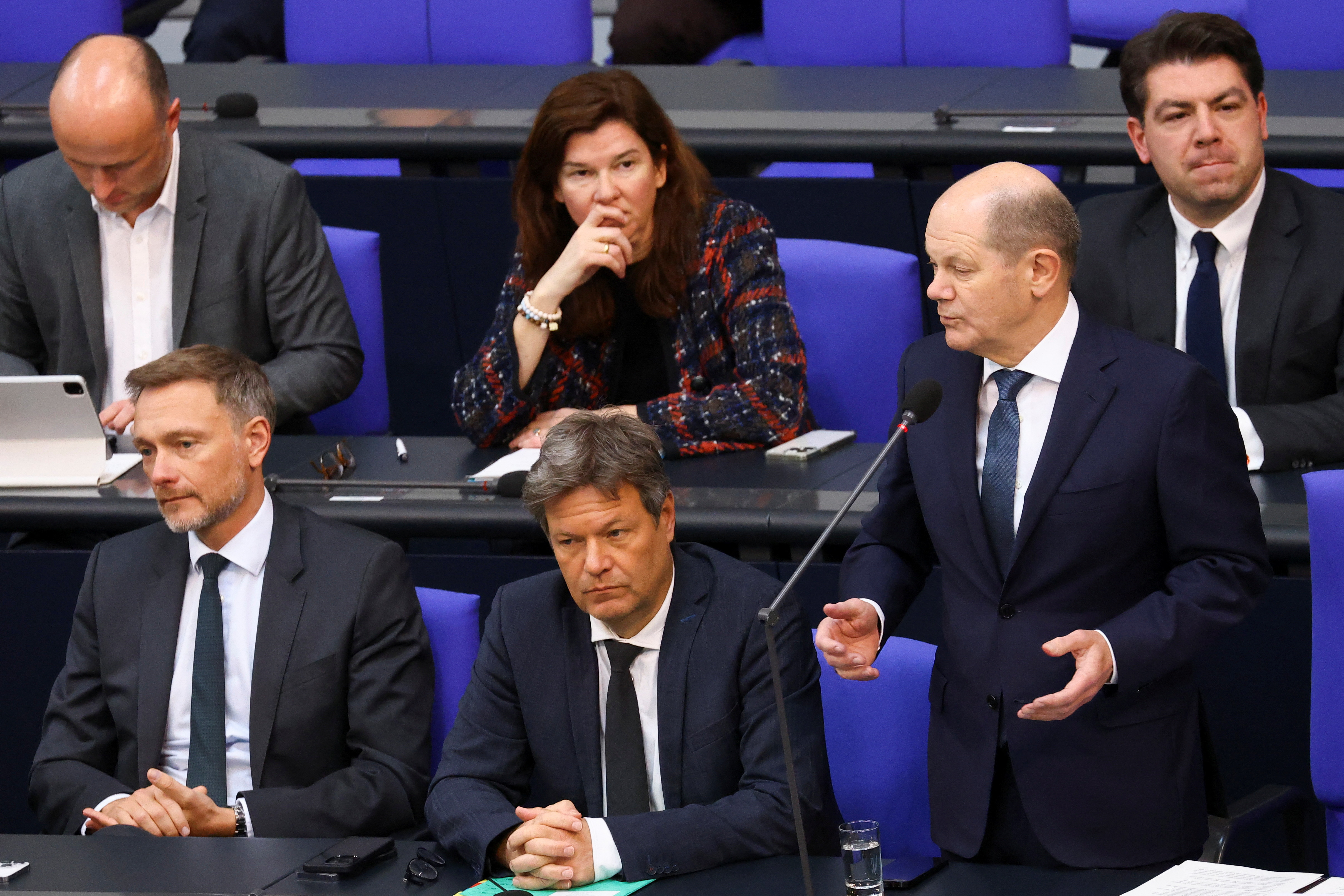 German Chancellor Scholz attends a session of the lower house of parliament Bundestag, in Berlin