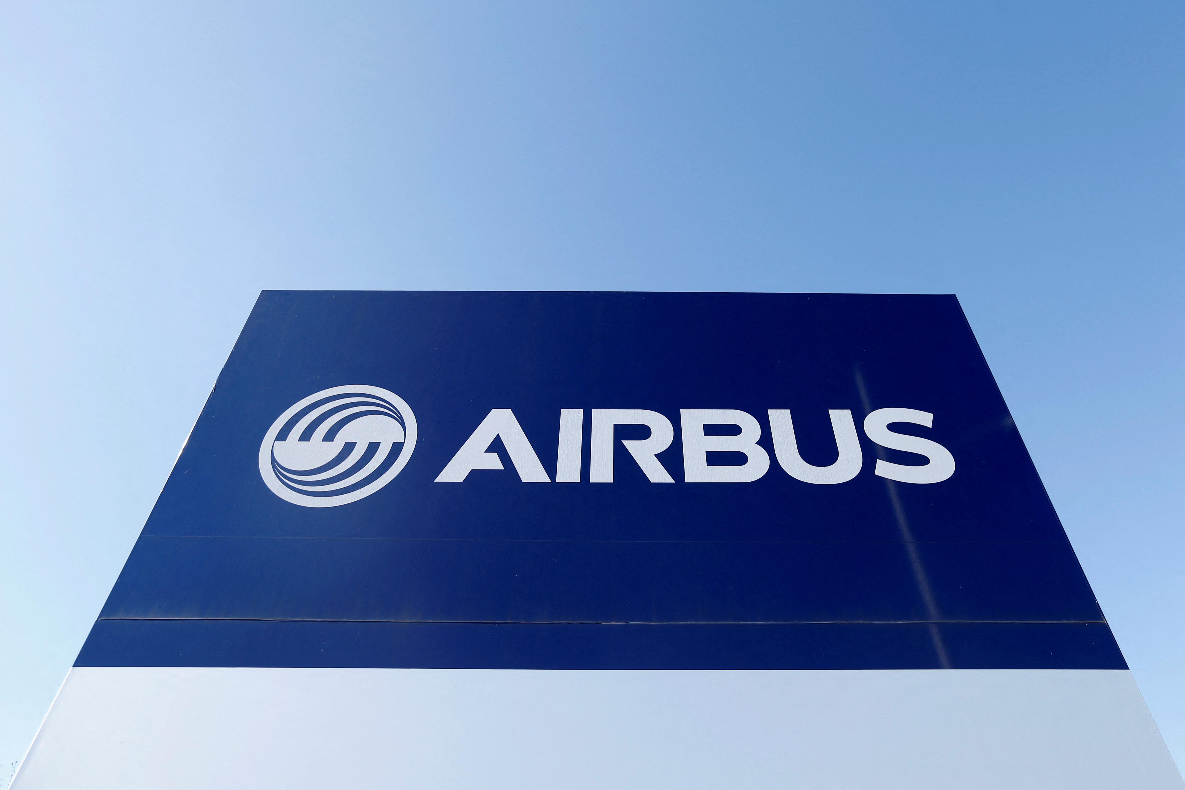 A logo of Airbus is seen at Airbus headquarters in Blagnac
