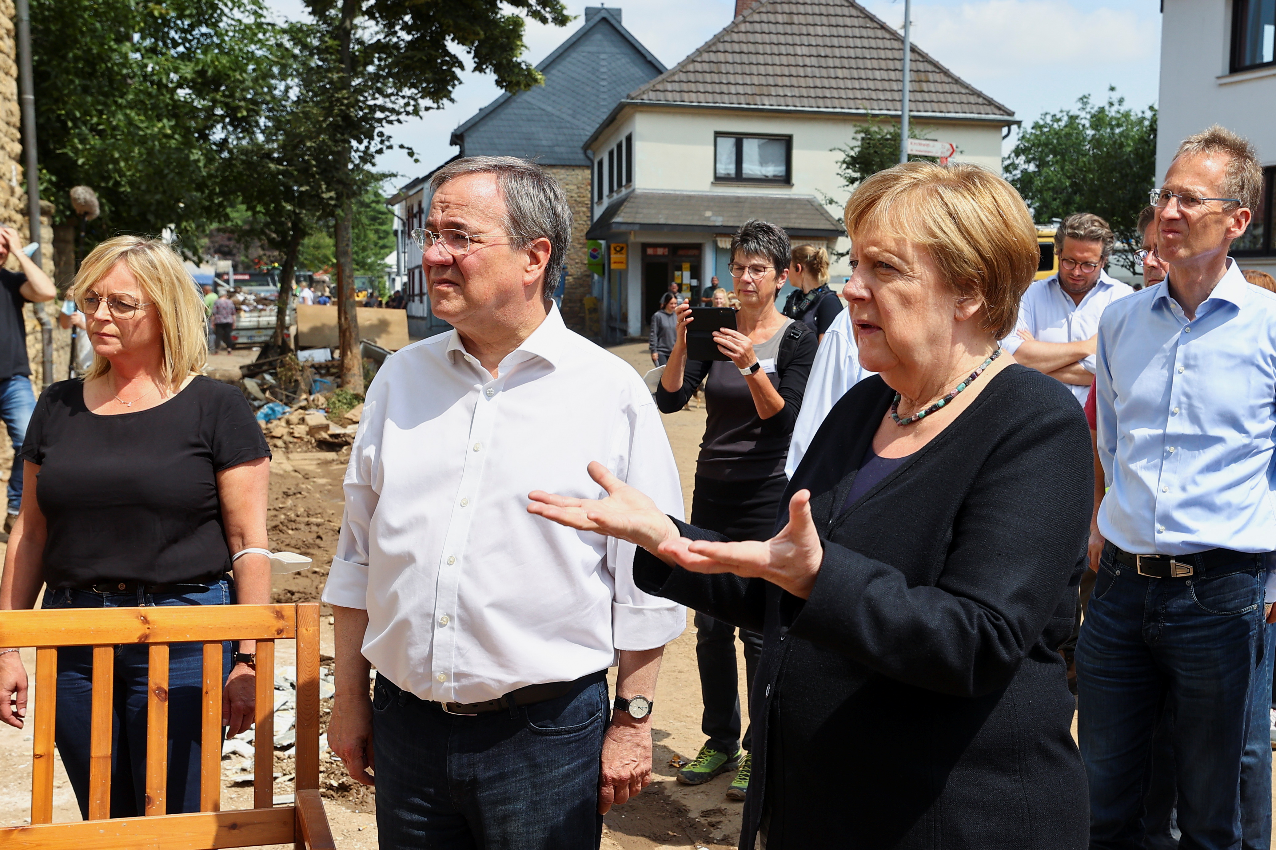 Germany's Chancellor Merkel visits flood-stricken Bad Muenstereifel