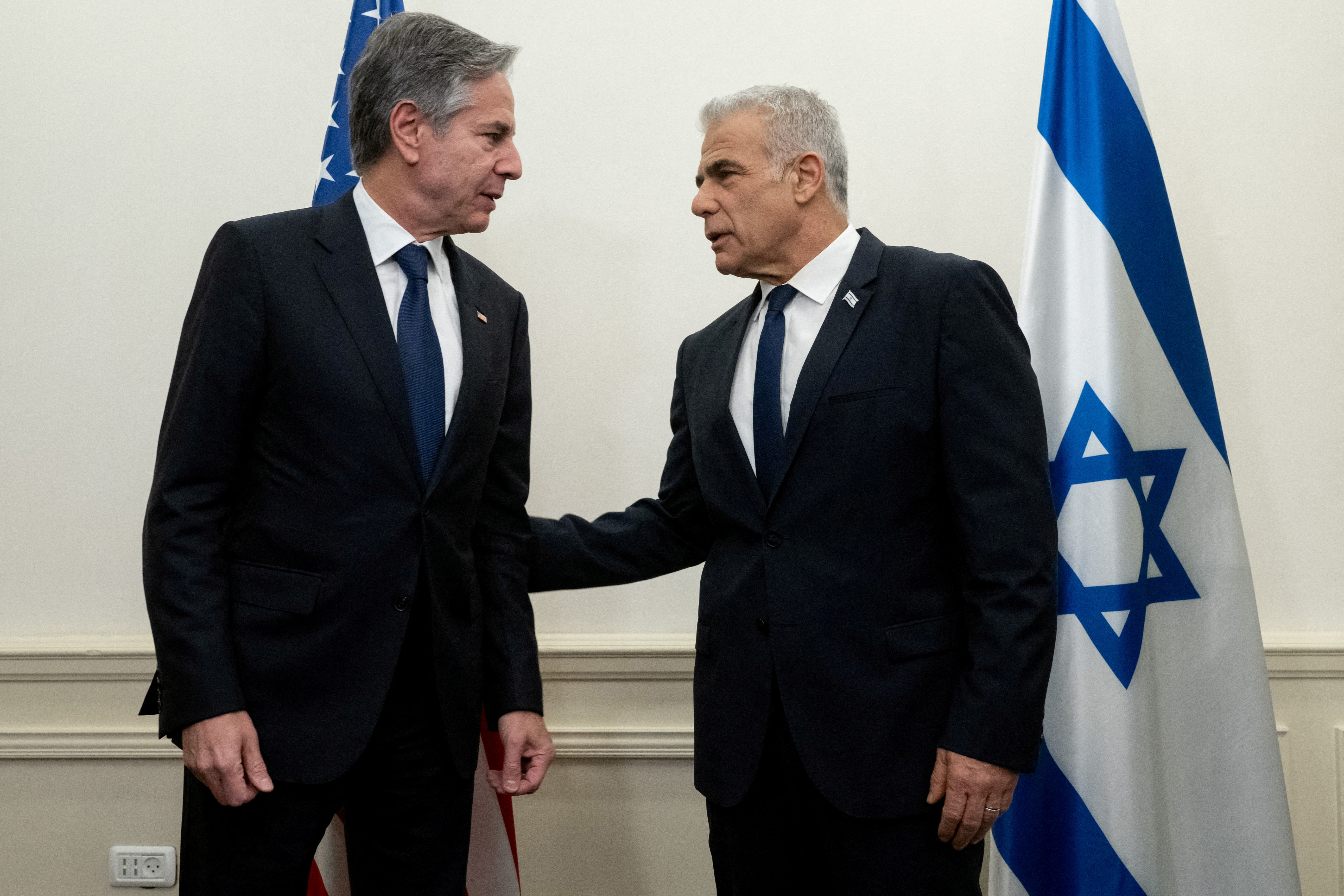 U.S. Secretary of State Antony Blinken  meets with Israeli opposition leader Yair Lapid