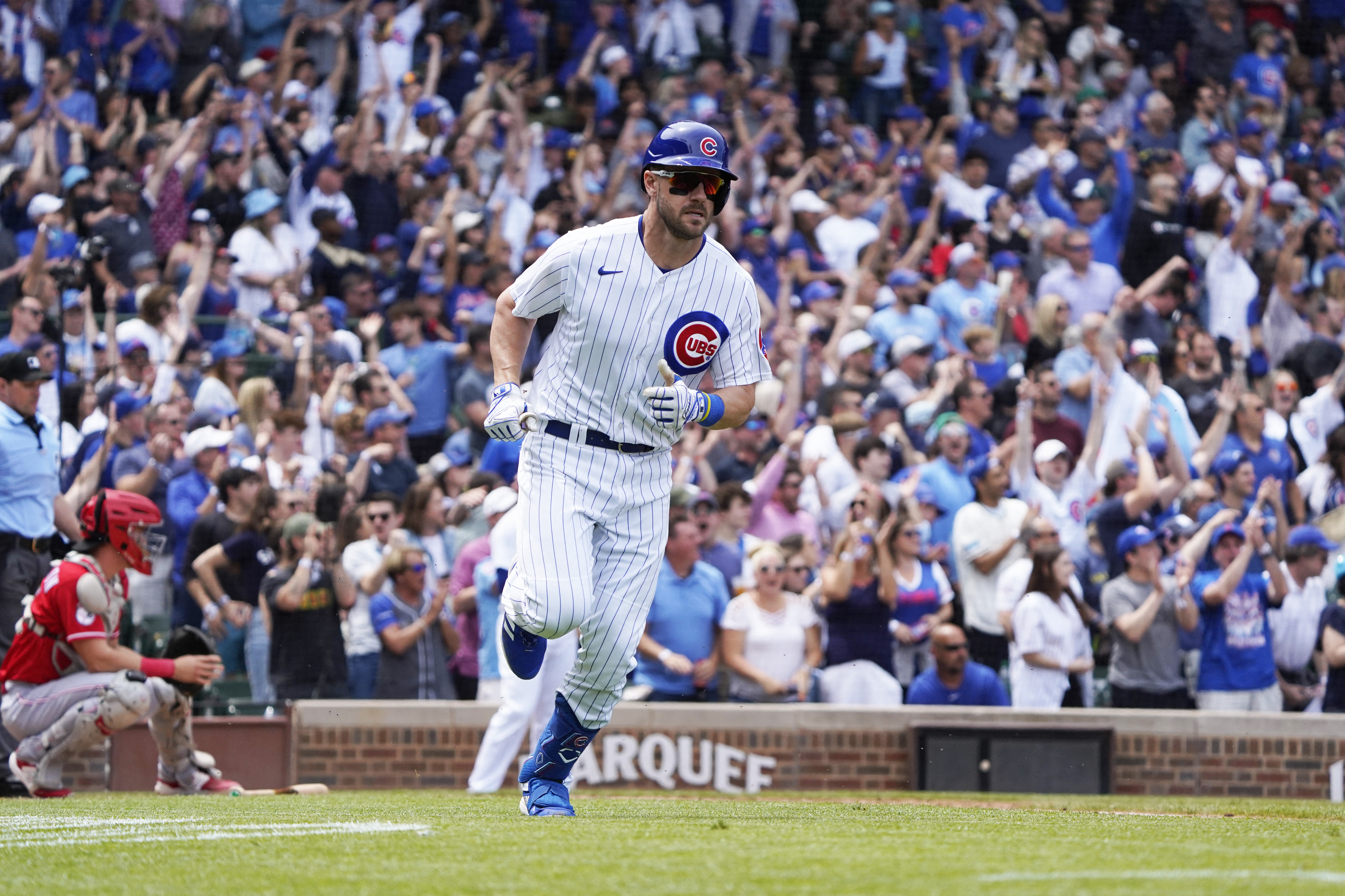 Cubs' Patrick Wisdom sings on the mic for us!!! (And then homers