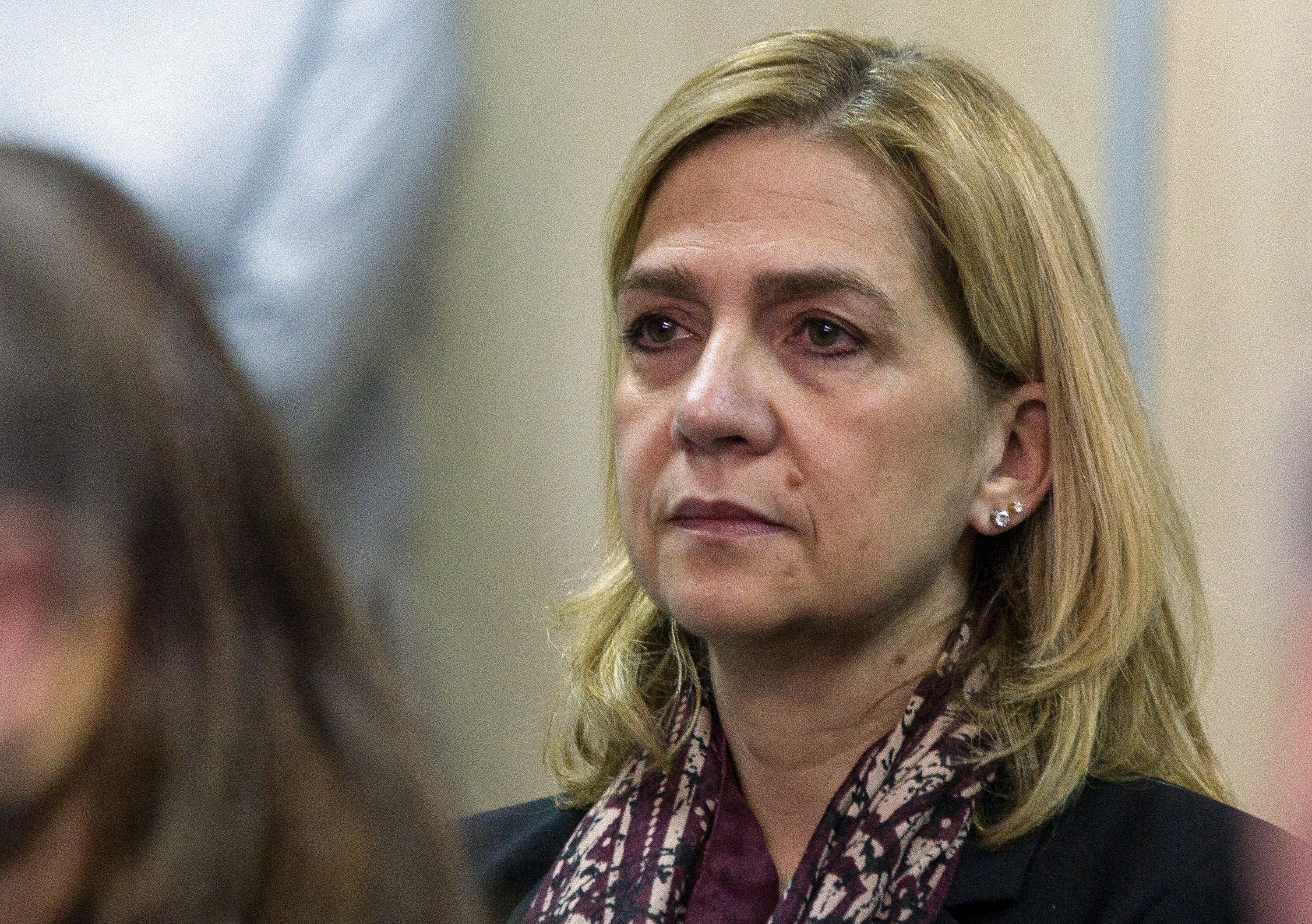 Spain's Princess Cristina sits in court as a long-running investigation into the business affairs of her husband goes to trial, in Palma de Mallorca, Spain
