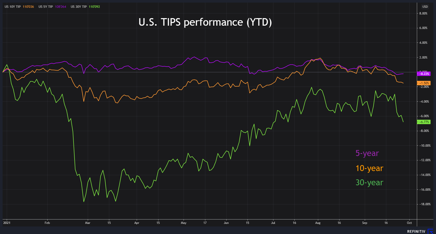 U.S. TIPS performance - YTD