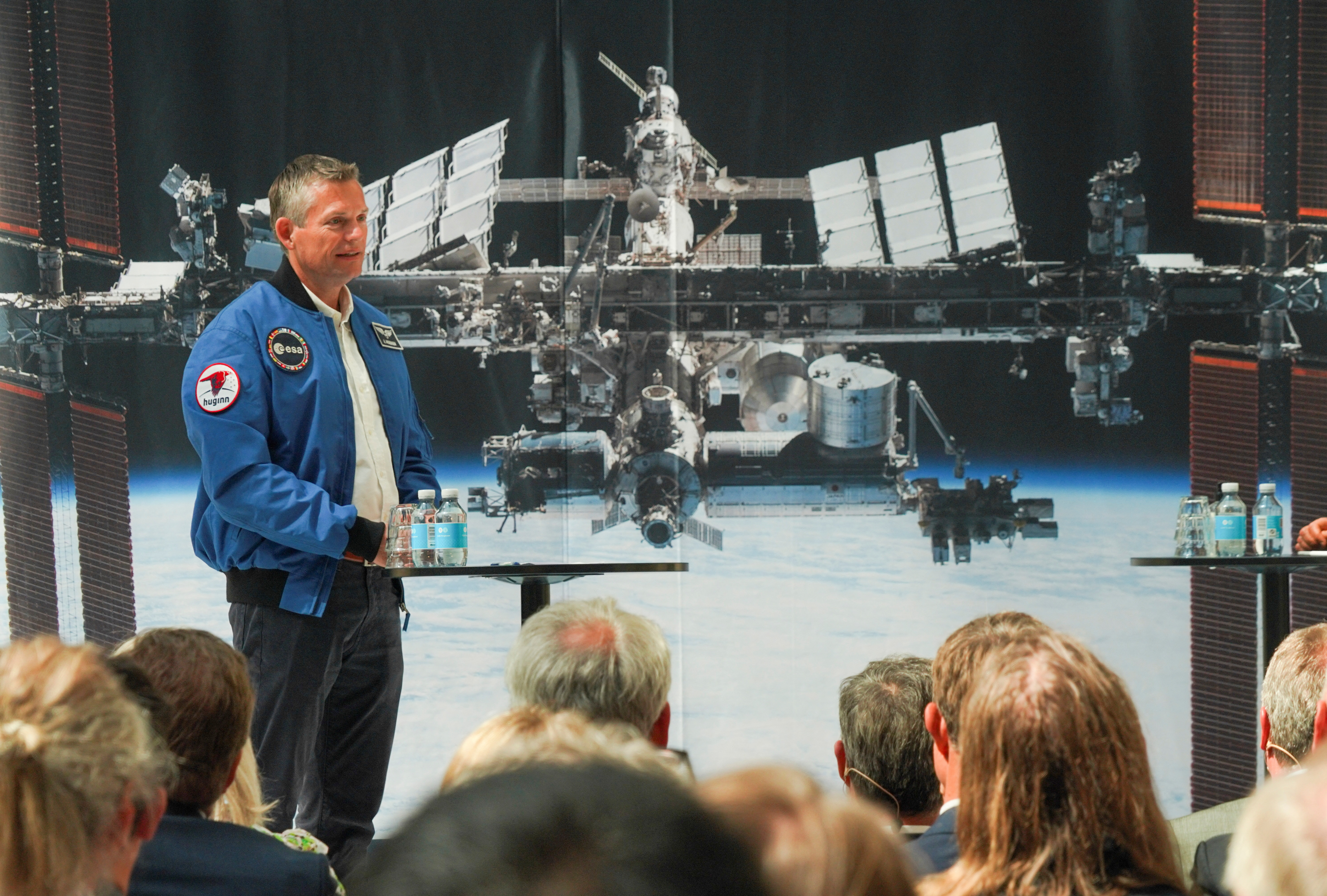 Danish astronaut Andreas Mogensen speaks at a kick-off event for the Huginn space mission in Copenhagen