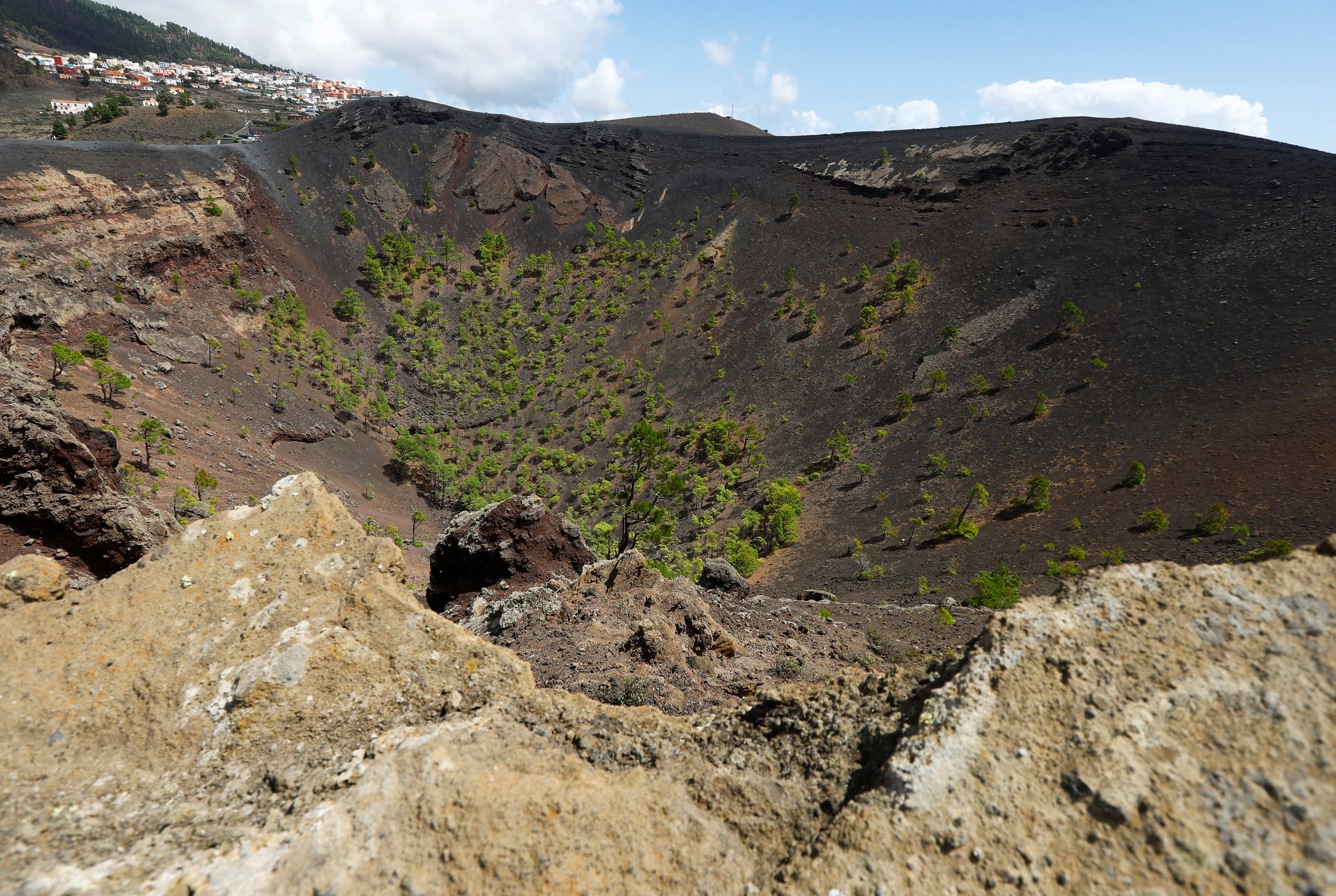 A general view of the crater of the San Antonio Volcano on the Canary Island of La Palma