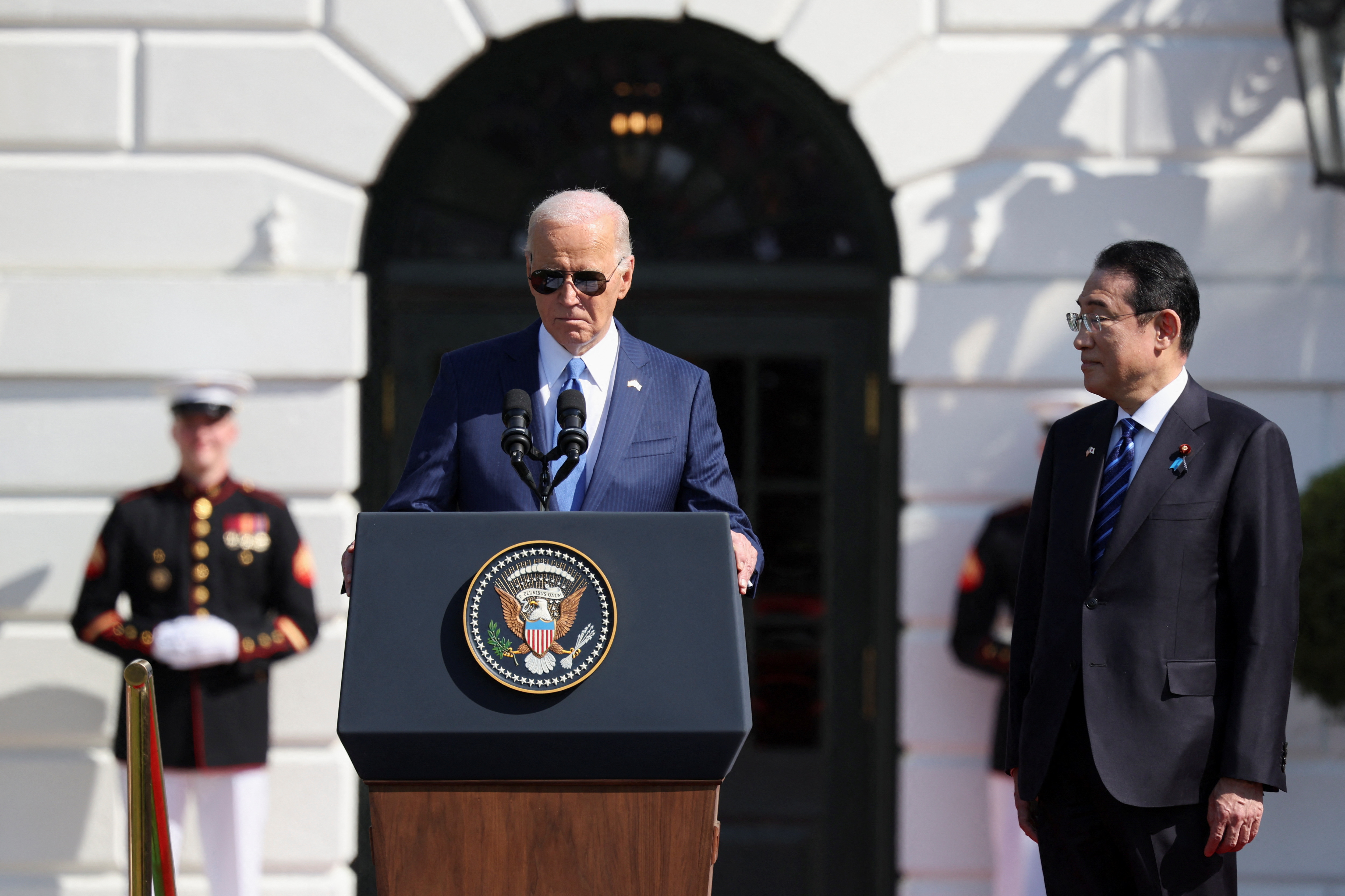 U.S. President Joe Biden hosts Japanese PM Fumio Kishida for official state visit at the White House, in Washington