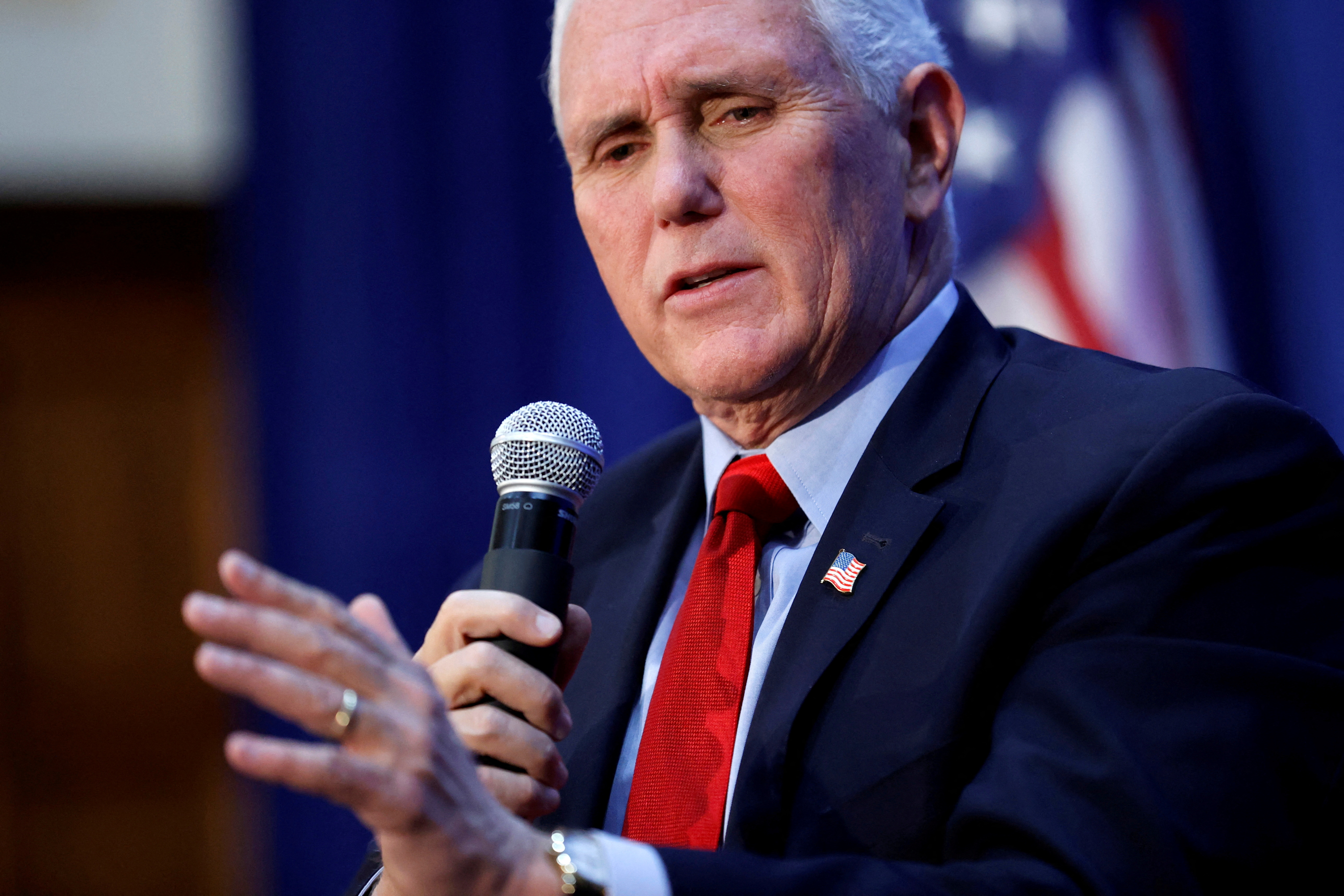 U.S. former Vice President Pence delivers remarks on abortion in Washington