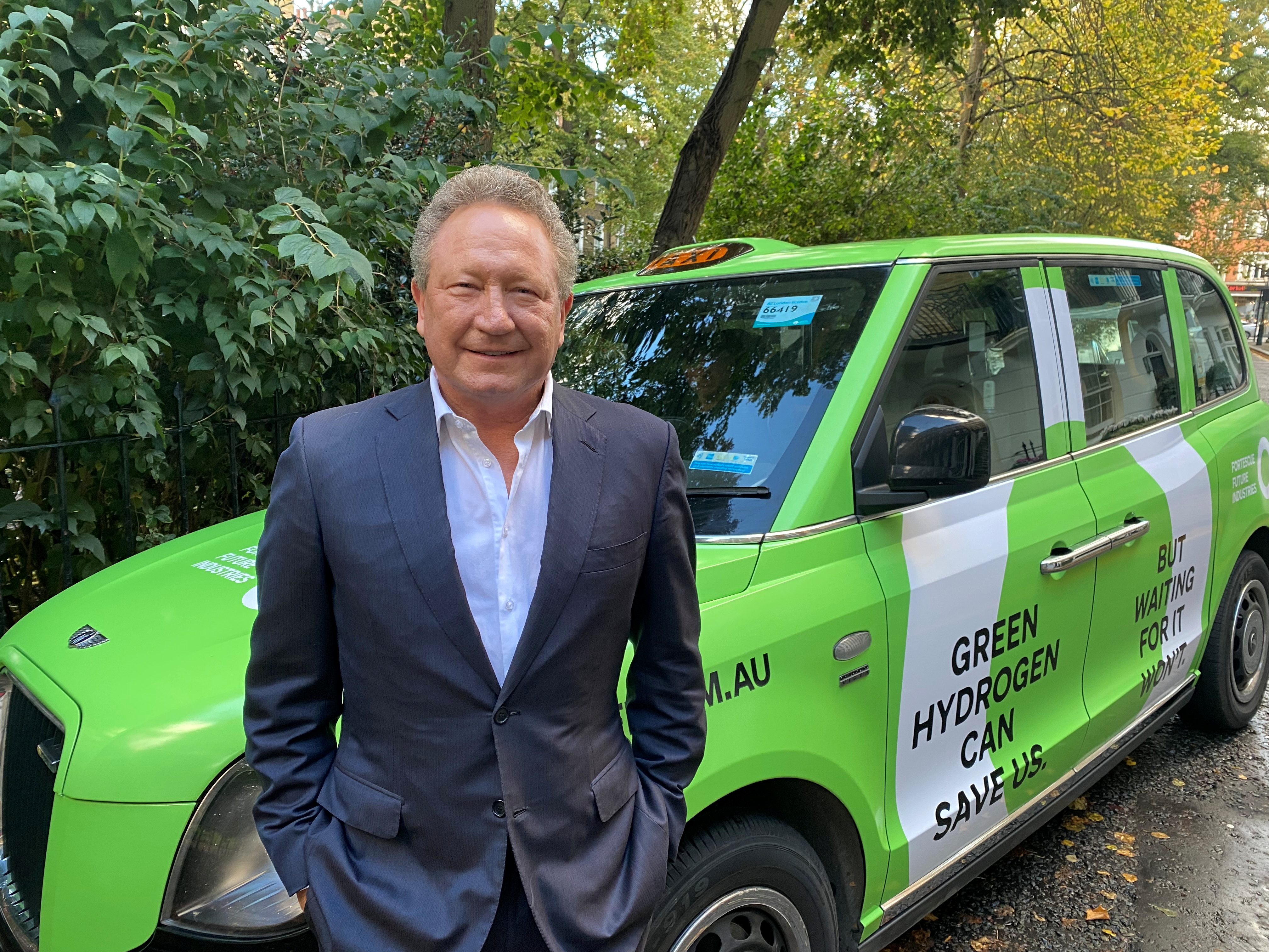 Andrew Forrest, Australian billionaire and Chief Executive Officer of Fortescue Metals Group do not undermine the drive for clean energy alternatives such as green hydrogen in London