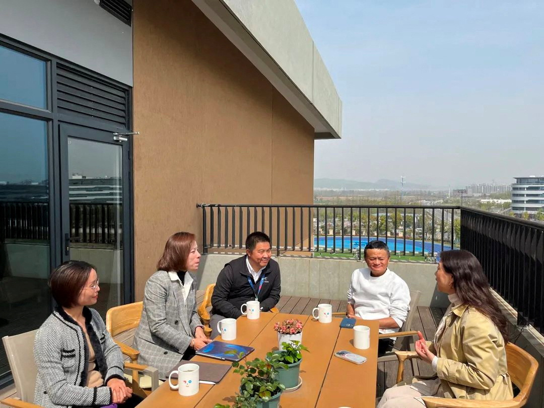Alibaba founder Jack Ma visits Hangzhou Yungu School in Hangzhou, Zhejiang province, China