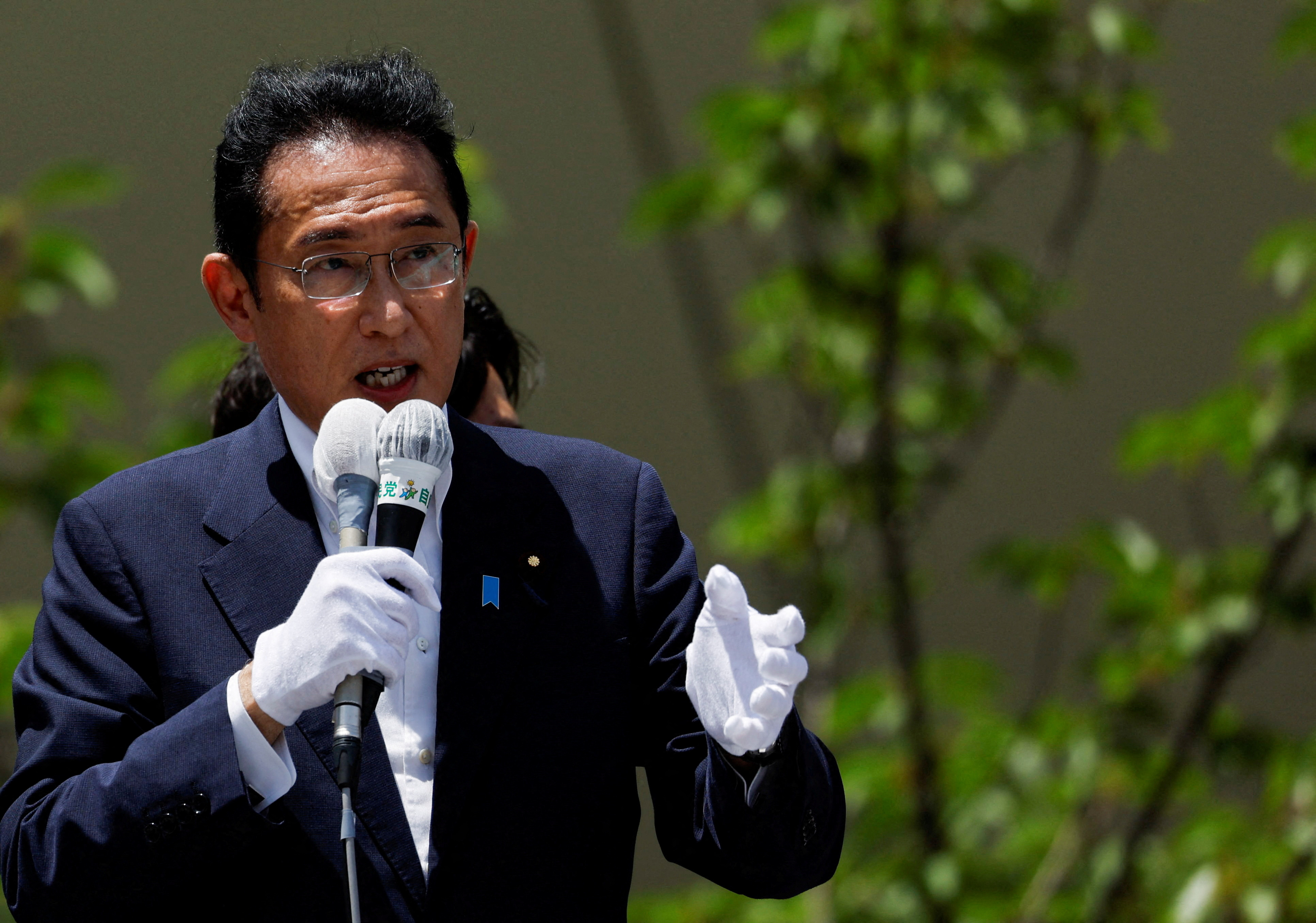 Japan's PM Kishida, who is also ruling Liberal Democratic Party leader, attends an election campaign tour for the Upper House election, in Kawasaki