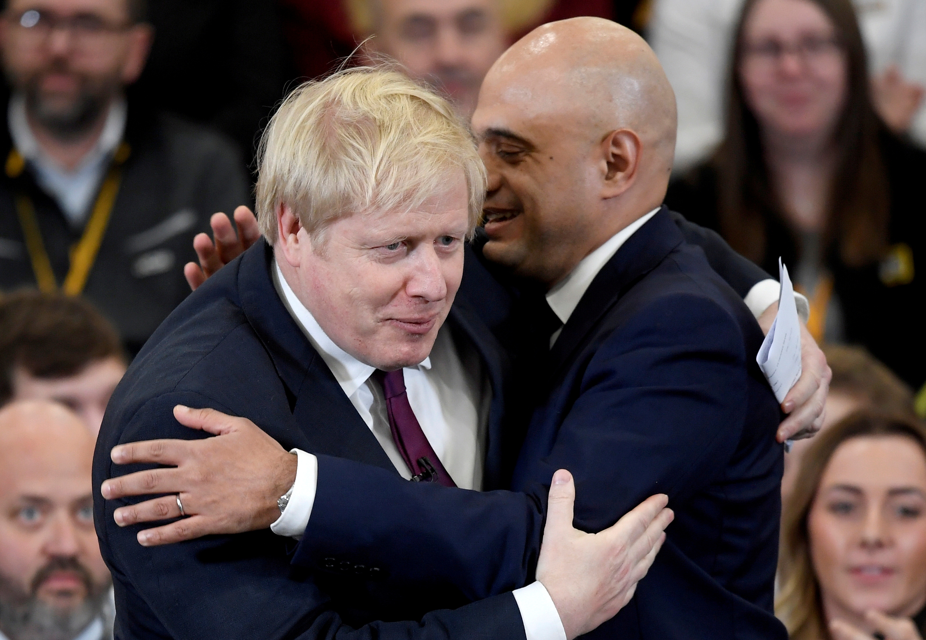 Britain's Prime Minister Boris Johnson campaigns in Uttoxeter