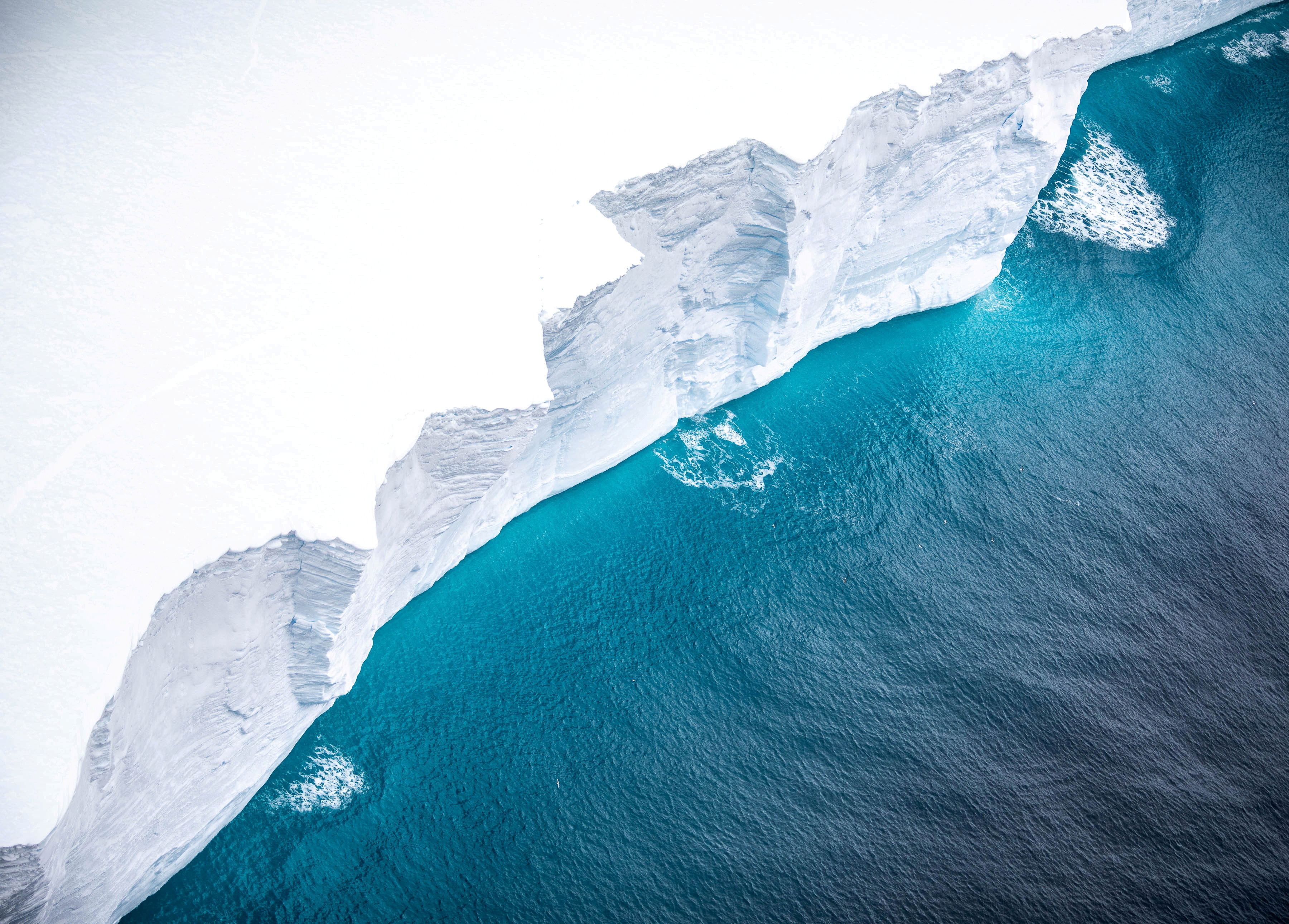 View of the A-68A iceberg from a Royal Air Force reconnaissance plane near South George island