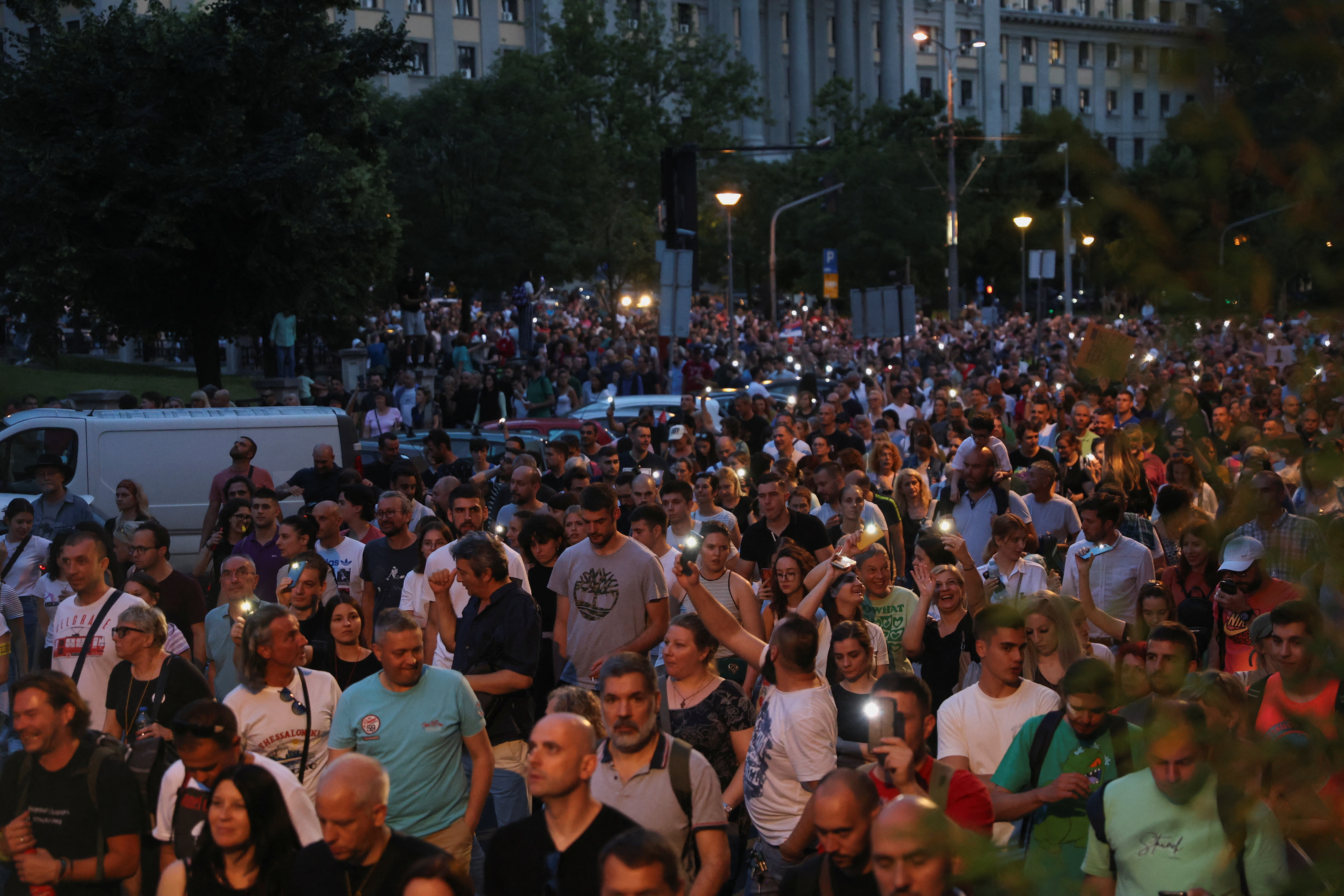 Serbian opposition protest after mass shooting in Belgrade