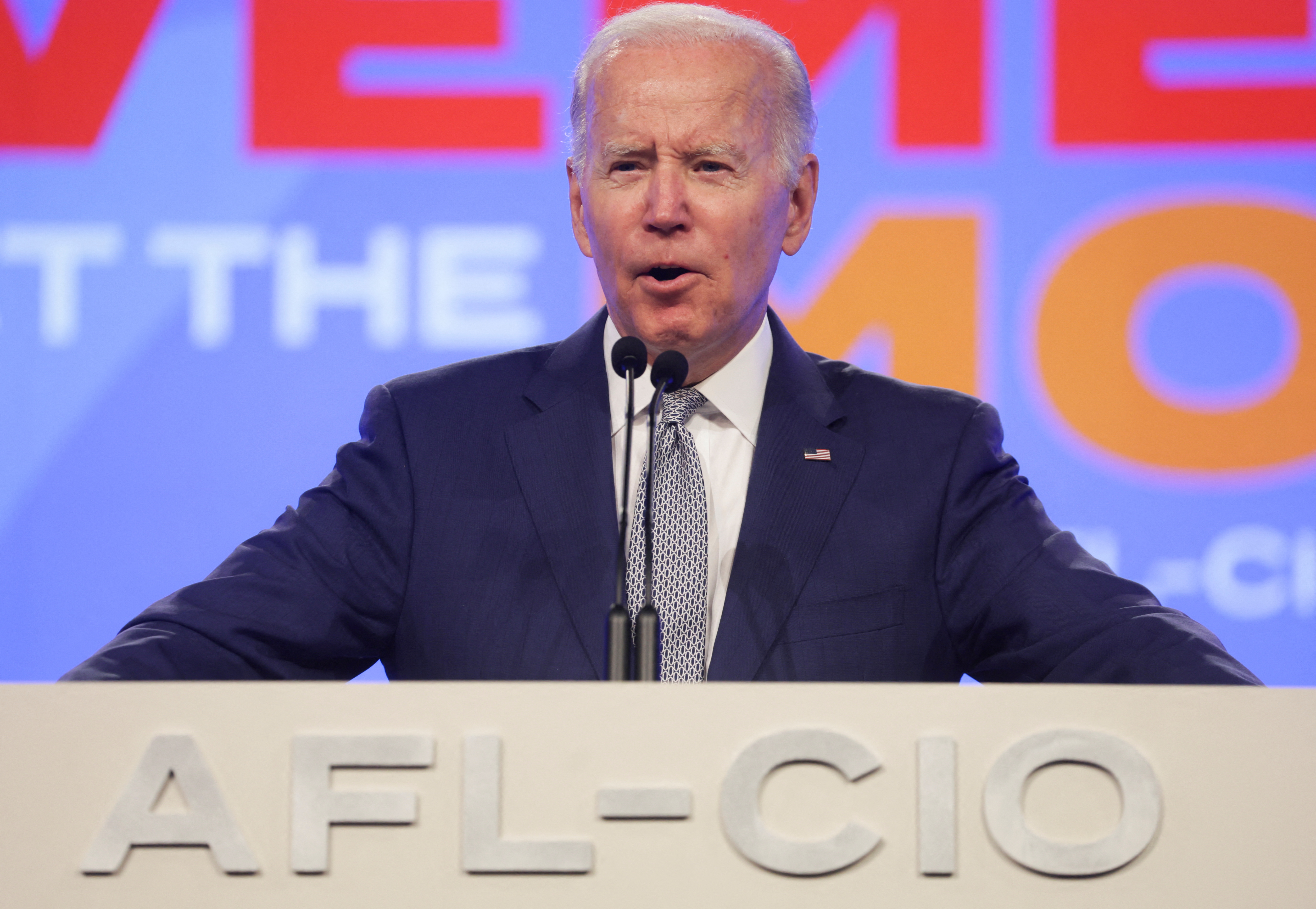 U.S. President Biden delivers remarks at the 29th AFL-CIO Quadrennial Constitutional Convention, in Philadelphia