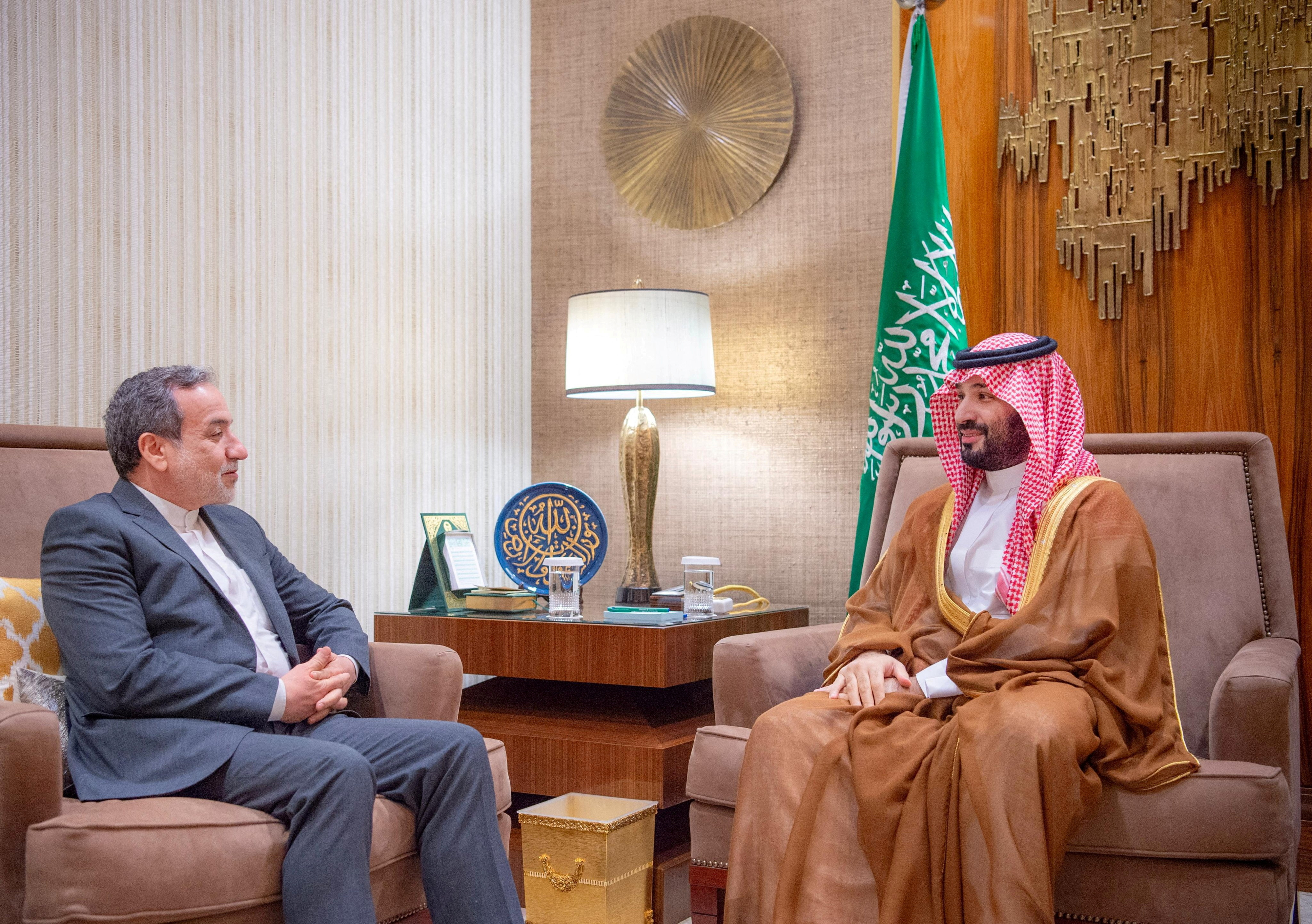 Saudi Crown Prince Mohammed bin Salman receives Iran's Foreign Minister Abbas Araqchi in Riyadh