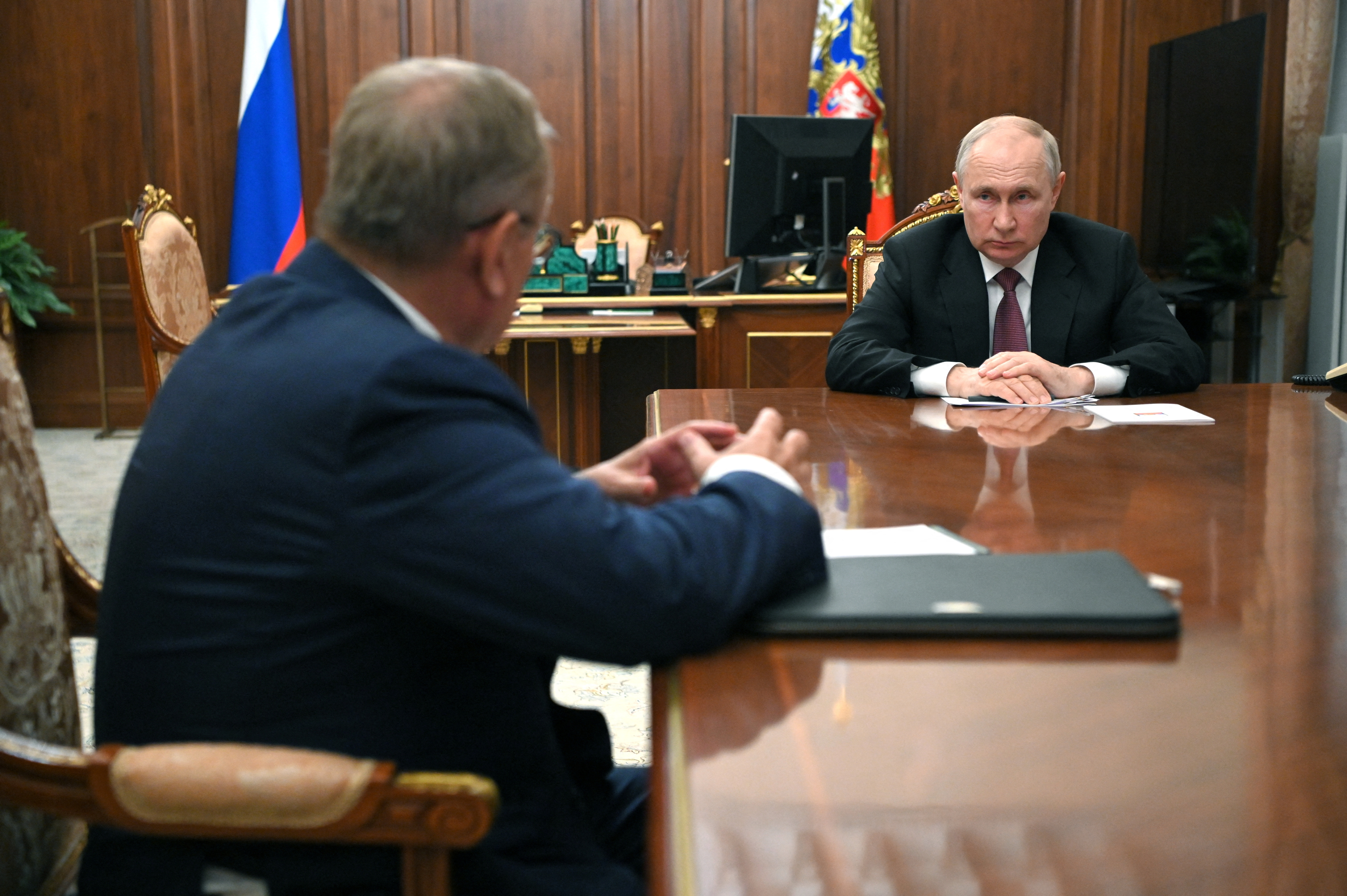 Russian President Putin meets VTB CEO Kostin in Moscow