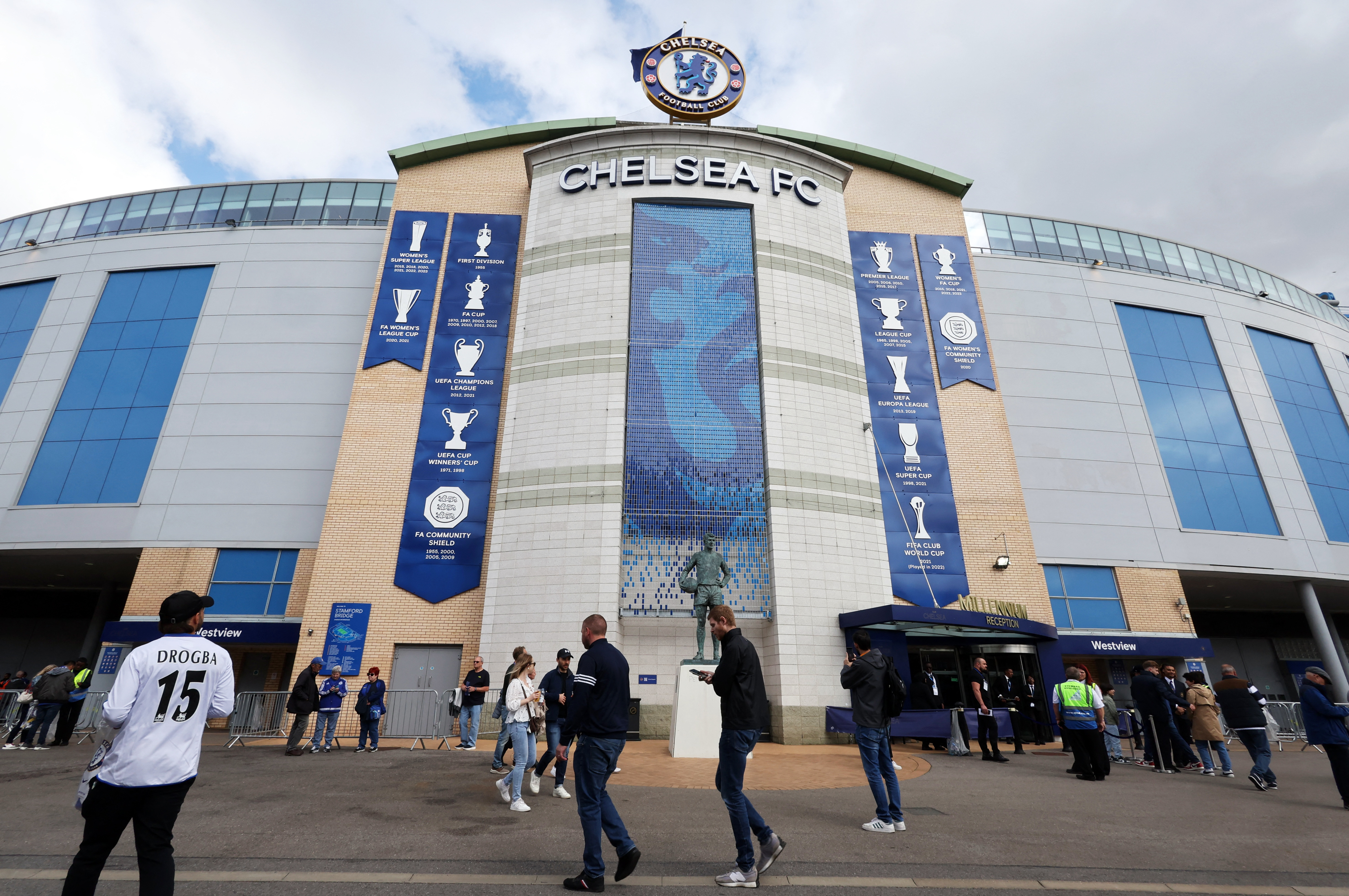 A general view outside of Stamford Bridge, Home of Chelsea