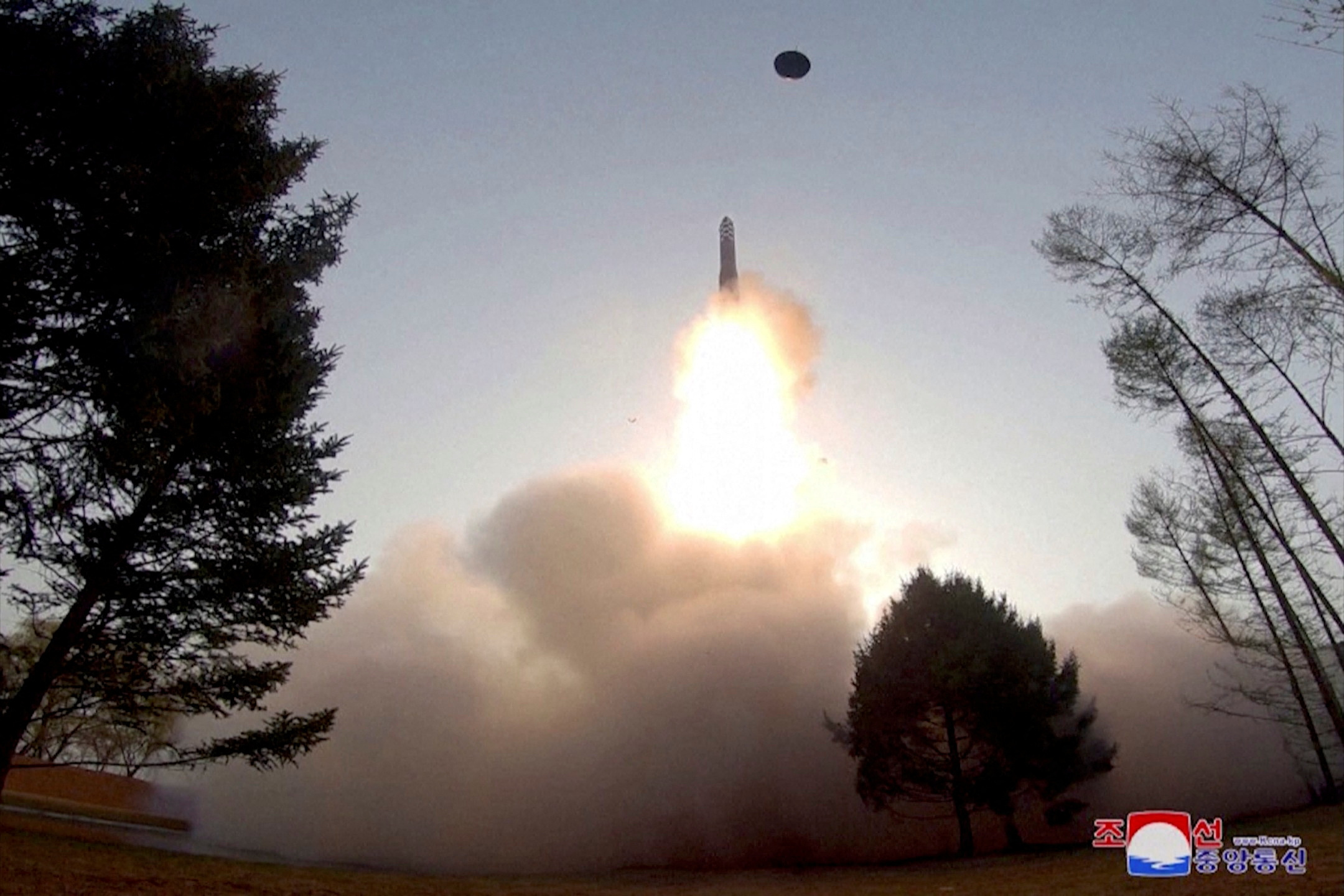 Test launch of a new solid-fuel intercontinental ballistic missile (ICBM) Hwasong-18