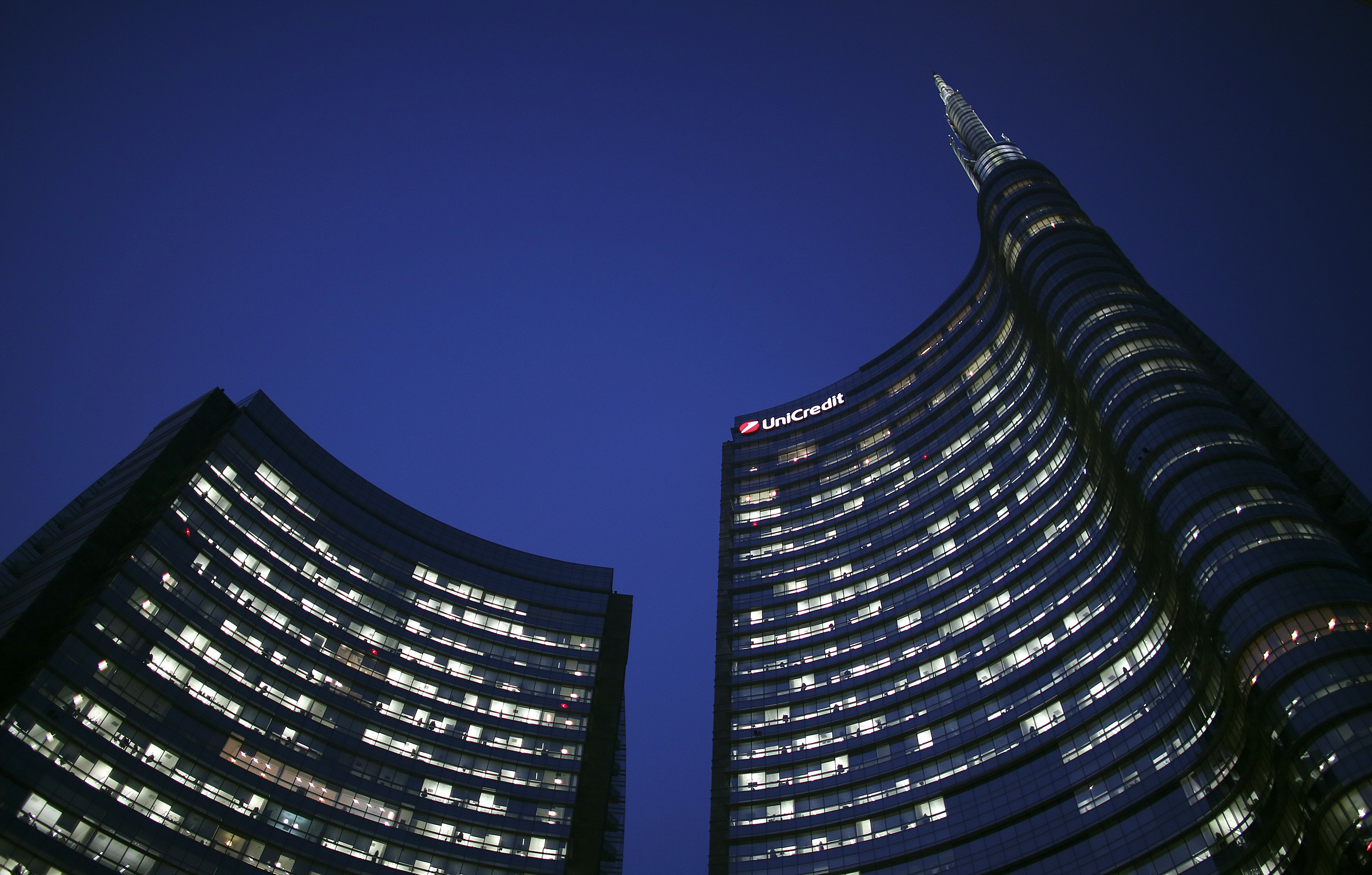 Headquarters of UniCredit, Italy's biggest bank by assets, is pictured in downtown Milan