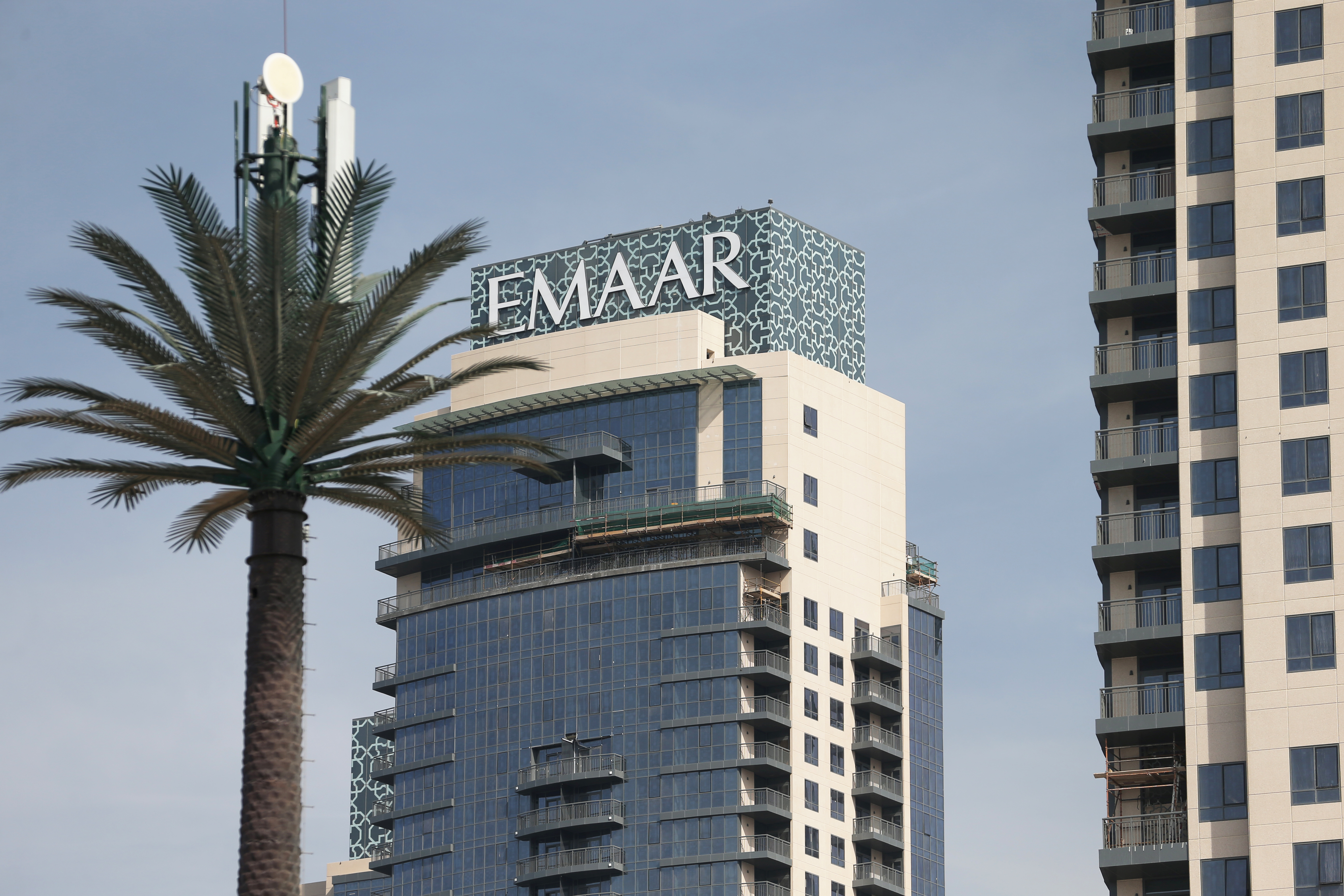 The corporate logo of EMAAR is seen in Dubai, United Arab Emirates
