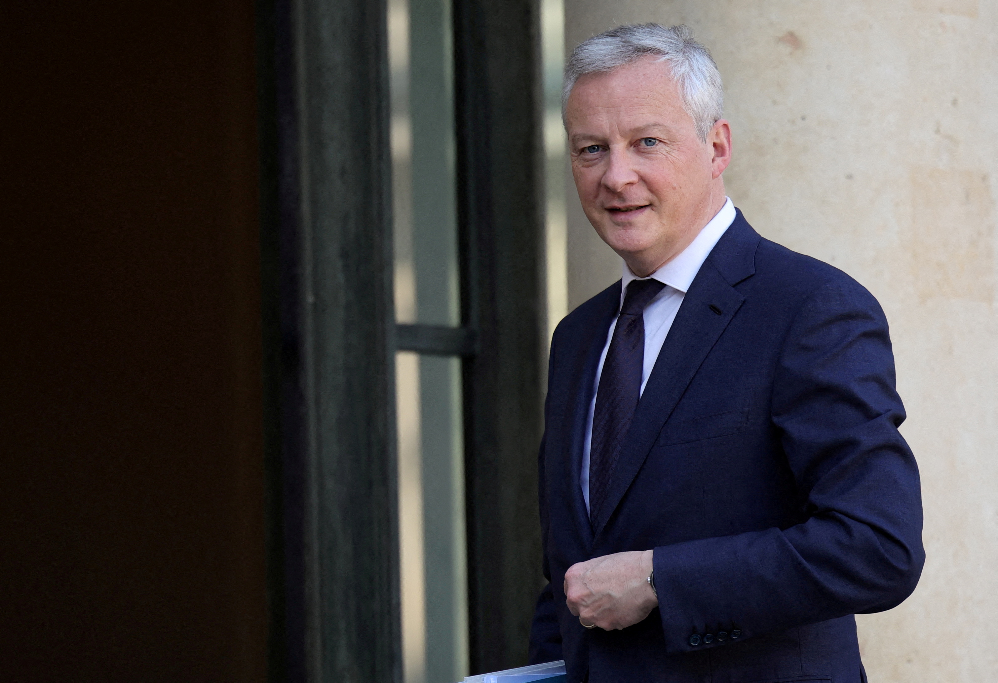 French Economy and Finance Minister Le Maire arrives at the Elysee Palace in Paris