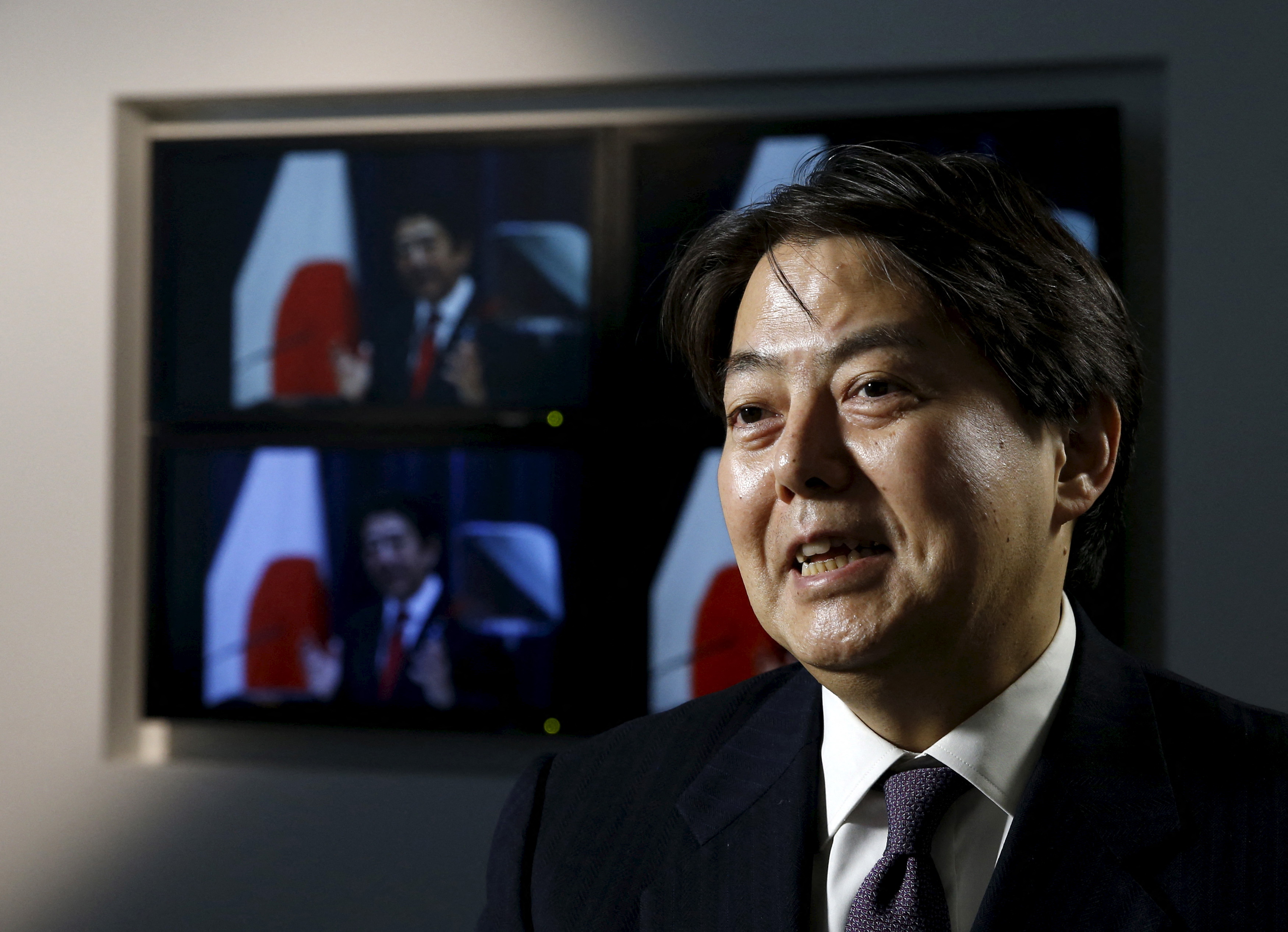 Liberal Democratic Party's Lawmaker and a former cabinet minister Hayashi speaks during an interview with Reuters during a Thomson Reuters Breakingviews event in Tokyo