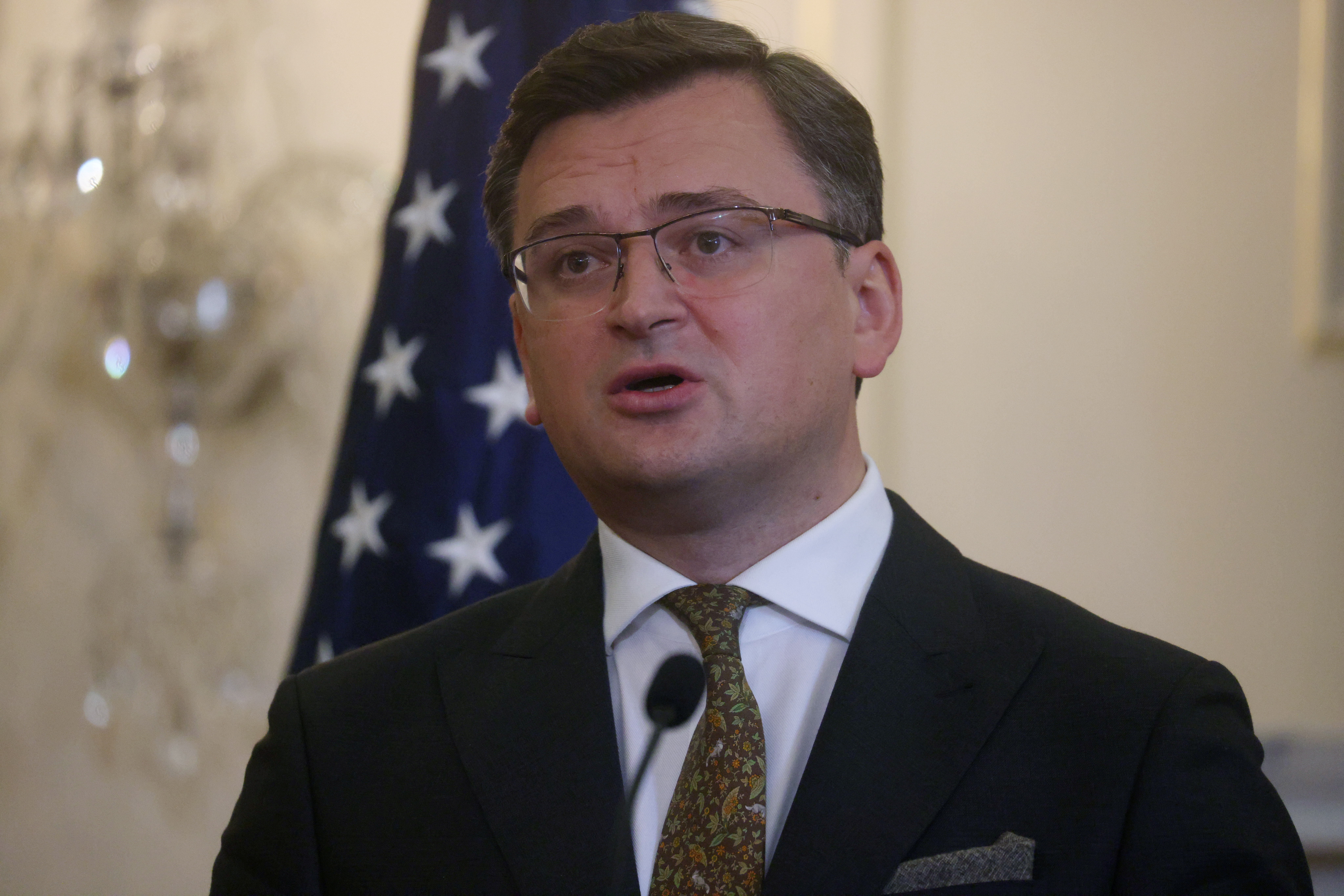 U.S. Secretary of State Antony Blinken and Ukraine's Foreign Minister Dmytro Kuleba hold a news conference