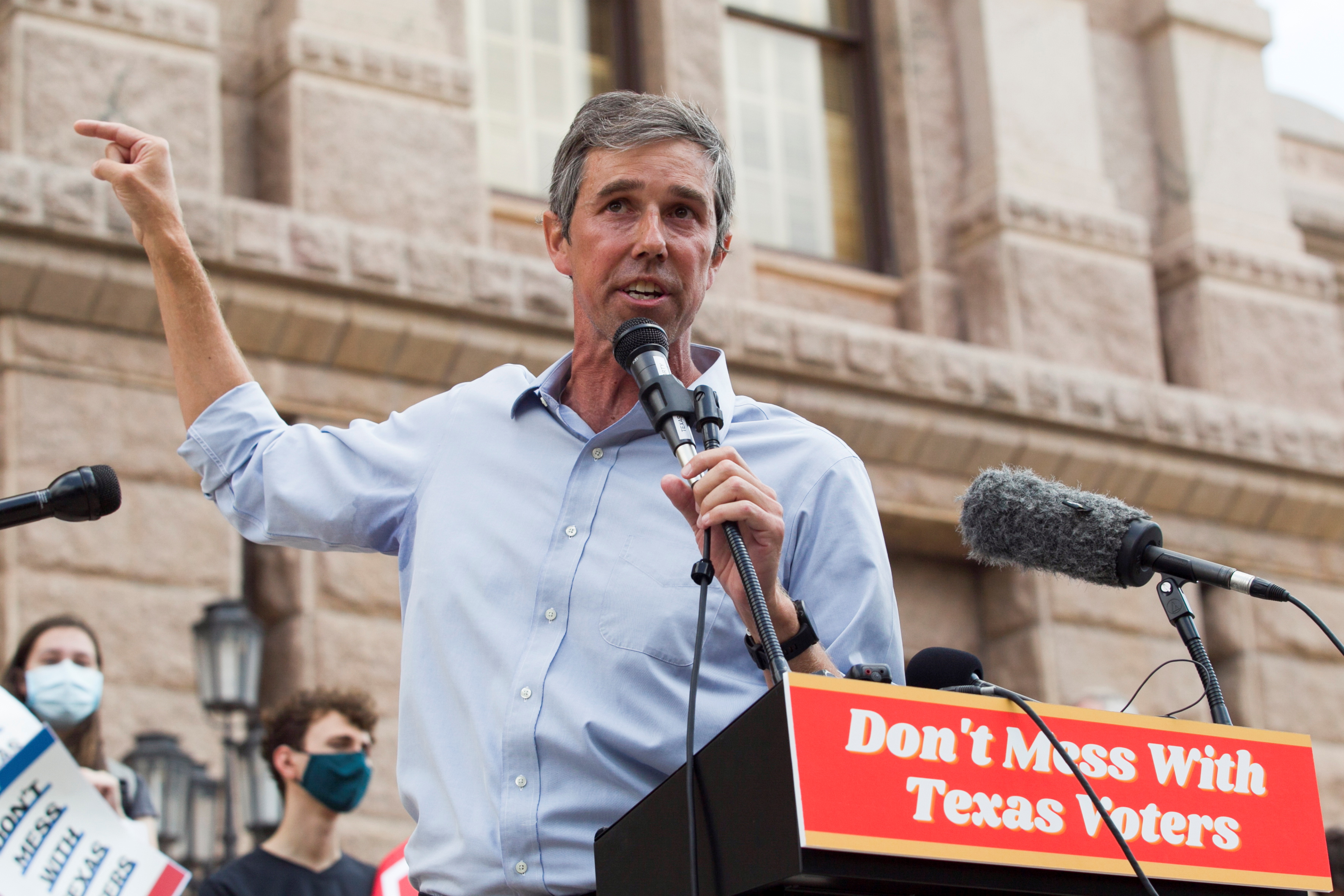Former U.S. Representative and presidential candidate Beto O'Rourke speaks during a protest against Texas legislators who are advancing a slew of new voting restrictions in Austin, Texas, U.S., May 8, 2021. REUTERS/Mikala Compton