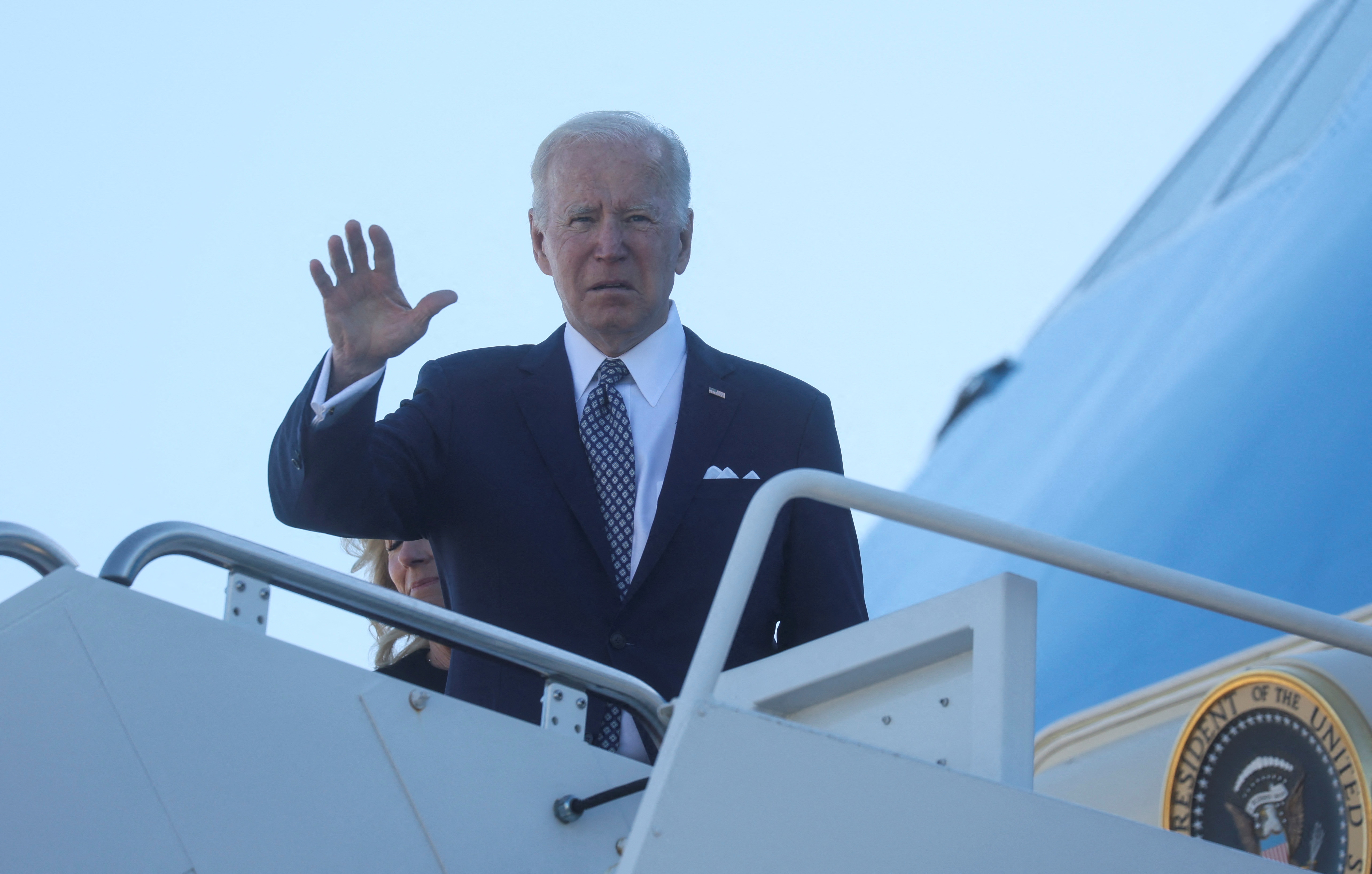 U.S. President Joe Biden departs Washington on travel to Buffalo, New York, at Joint Base Andrews in Maryland