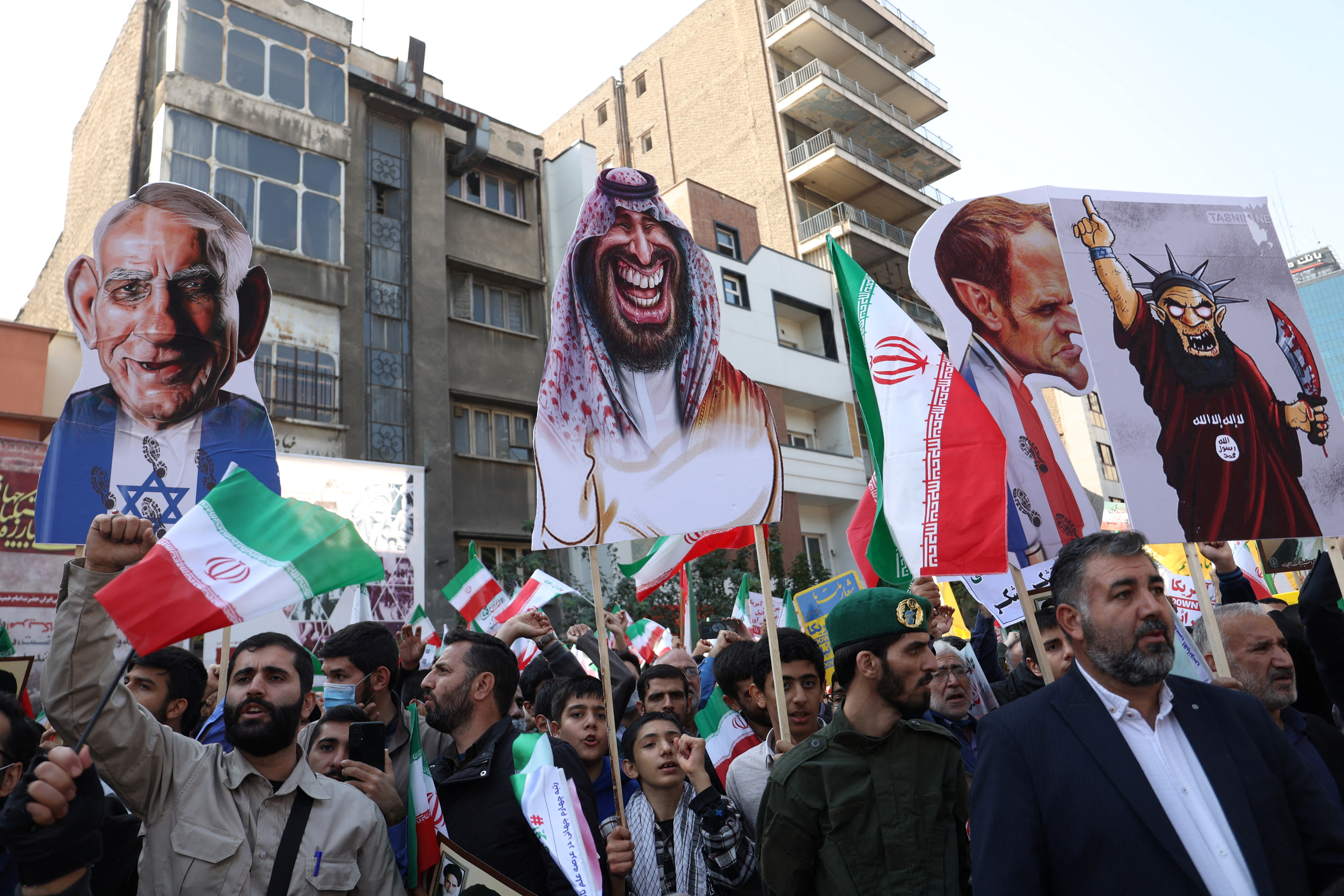 People demonstrate during the 43rd anniversary of the U.S. expulsion from Iran