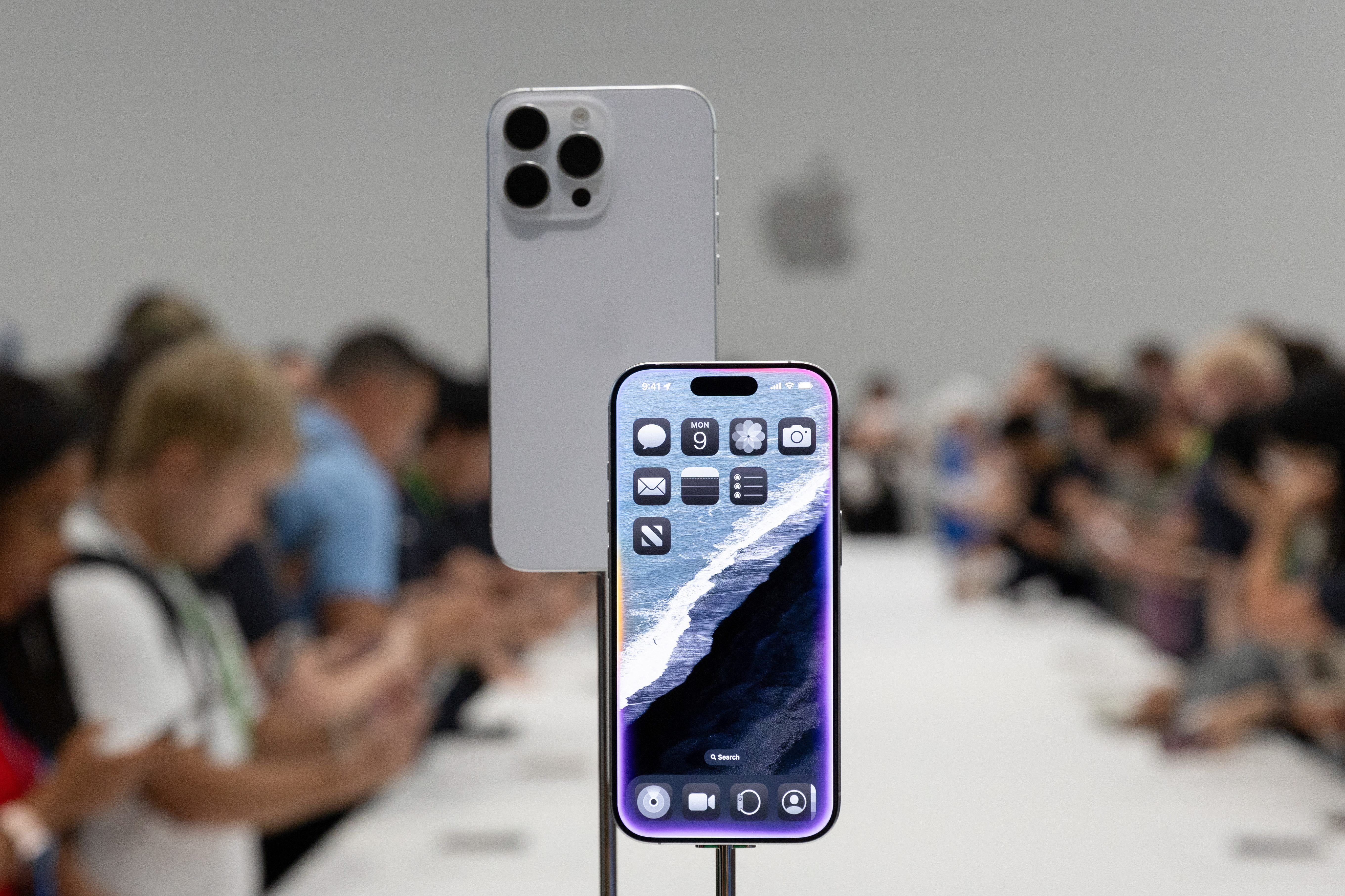 The iPhone 16 Pro is seen at an event at the Steve Jobs Theater on its campus in Cupertino, California, U.S. September 9, 2024. REUTERS/Manuel Orbegozo