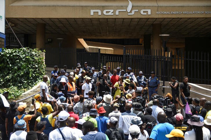 South Africa's Civil rights group stages protest against power cuts in Pretoria