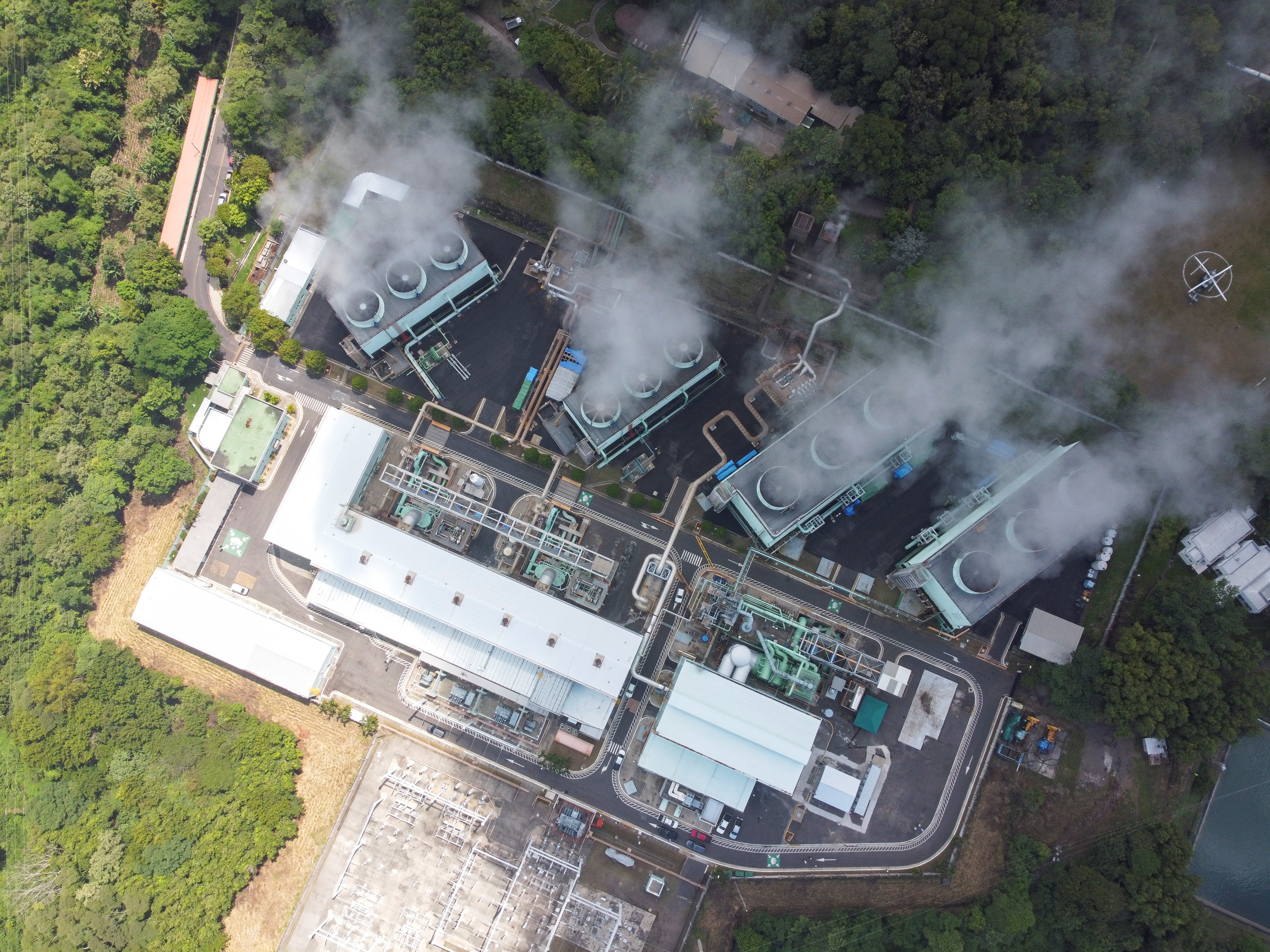 A general view shows the Berlin geothermal plant of La Geo Electrical Company, in Alegria