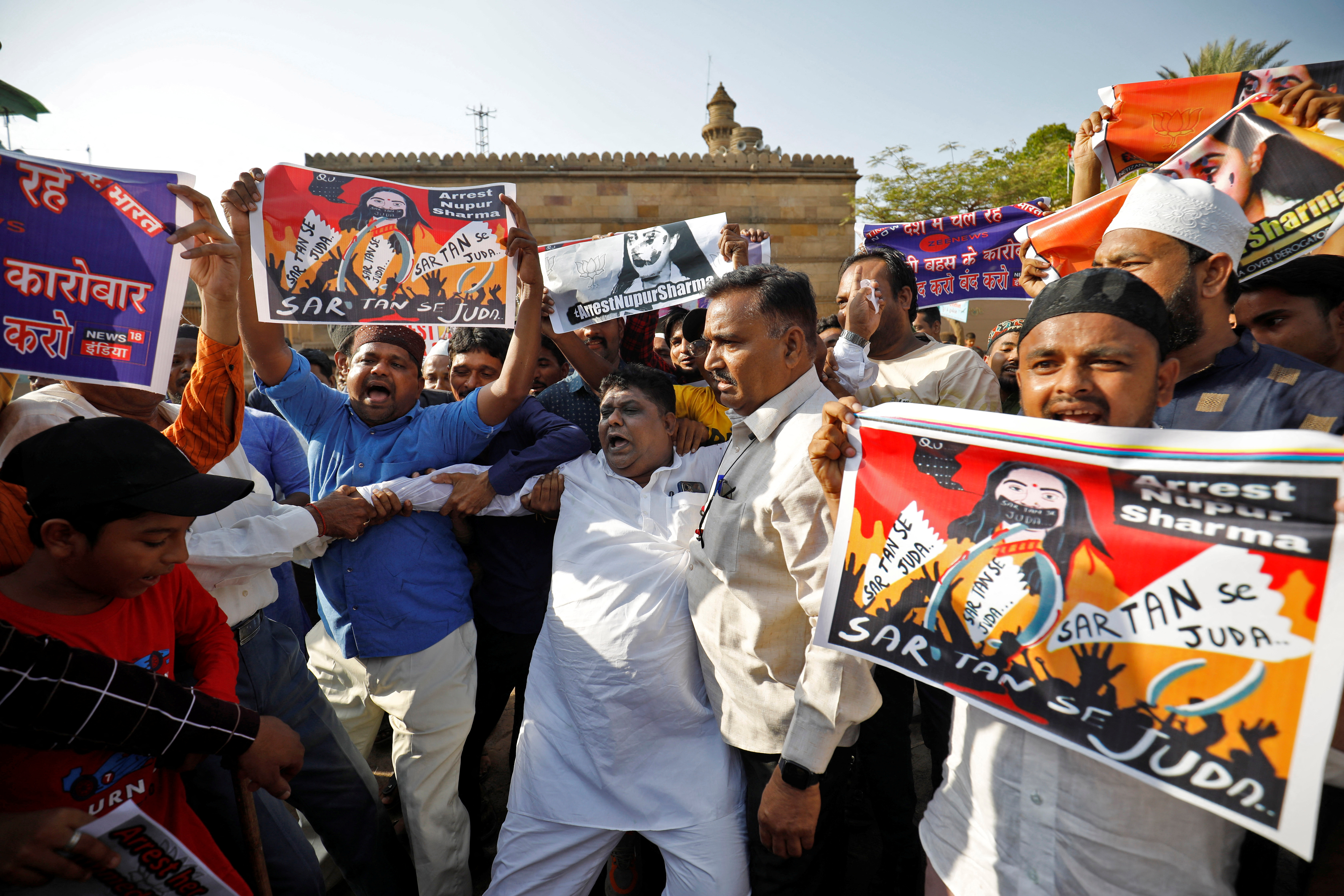 Protest against Sharma's comments on Prophet Mohammed, in Ahmedabad