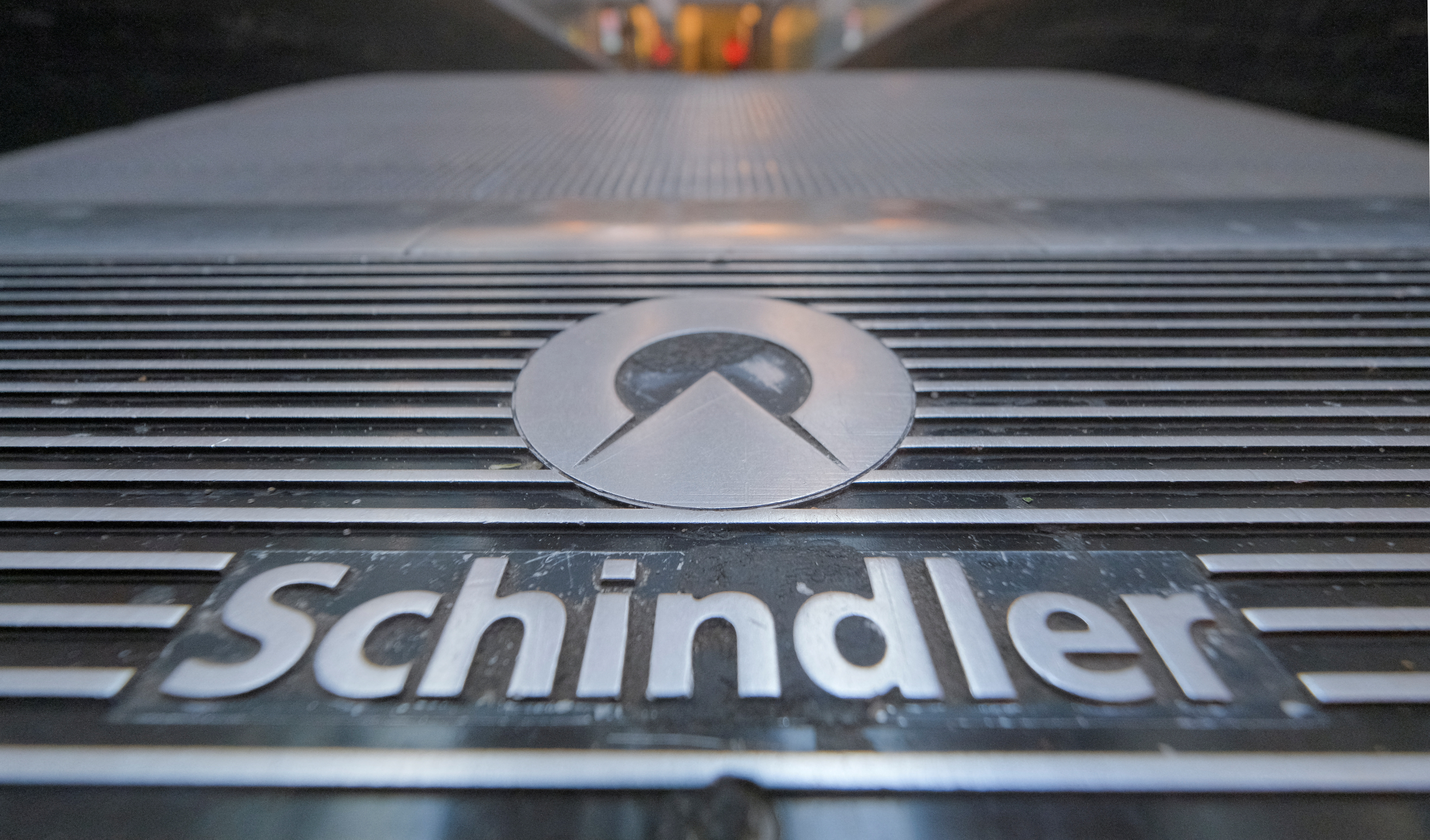 A moving stairway of Swiss elevator maker Schindler is pictured at a mall in Neuss